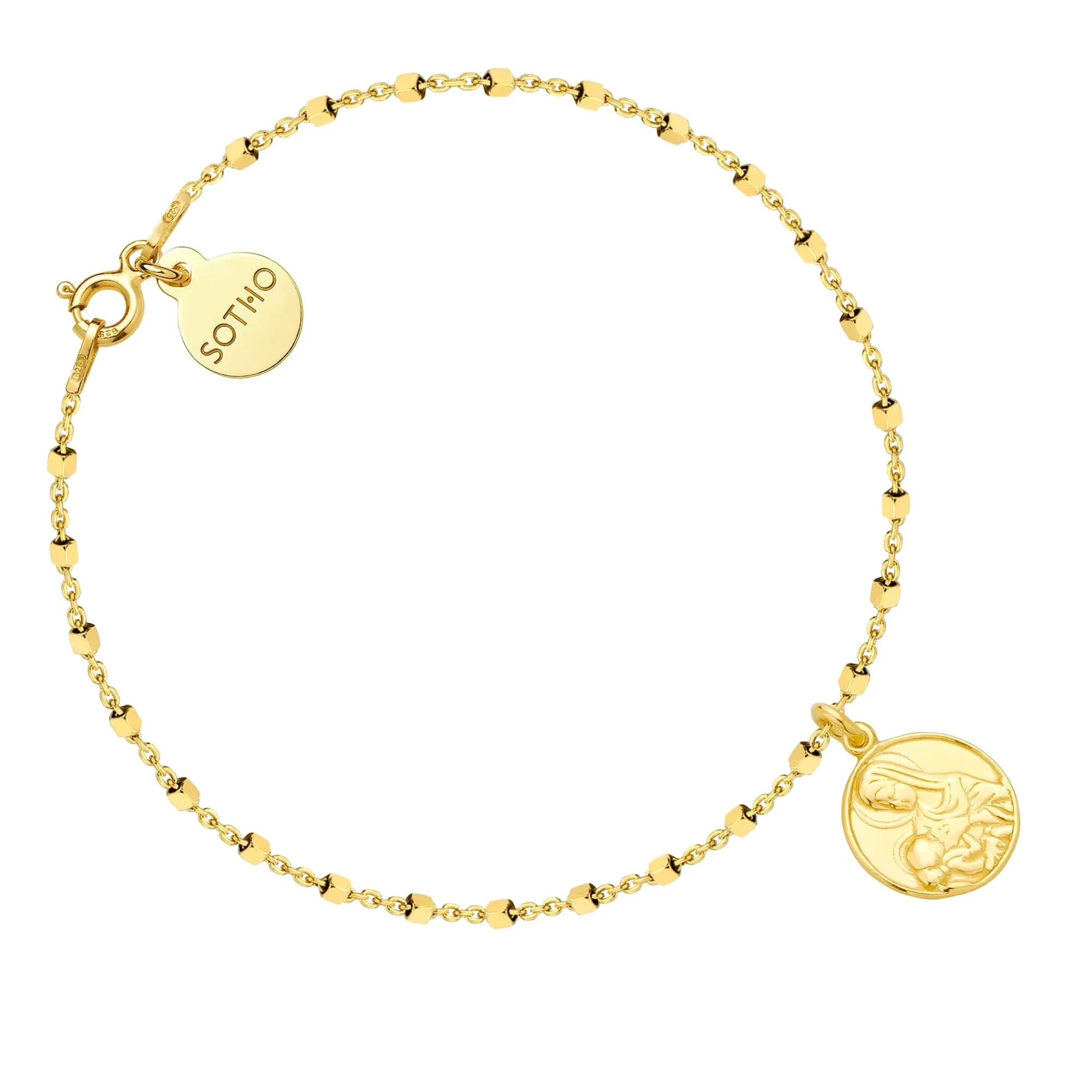 Złota bransoletka z medalikiem