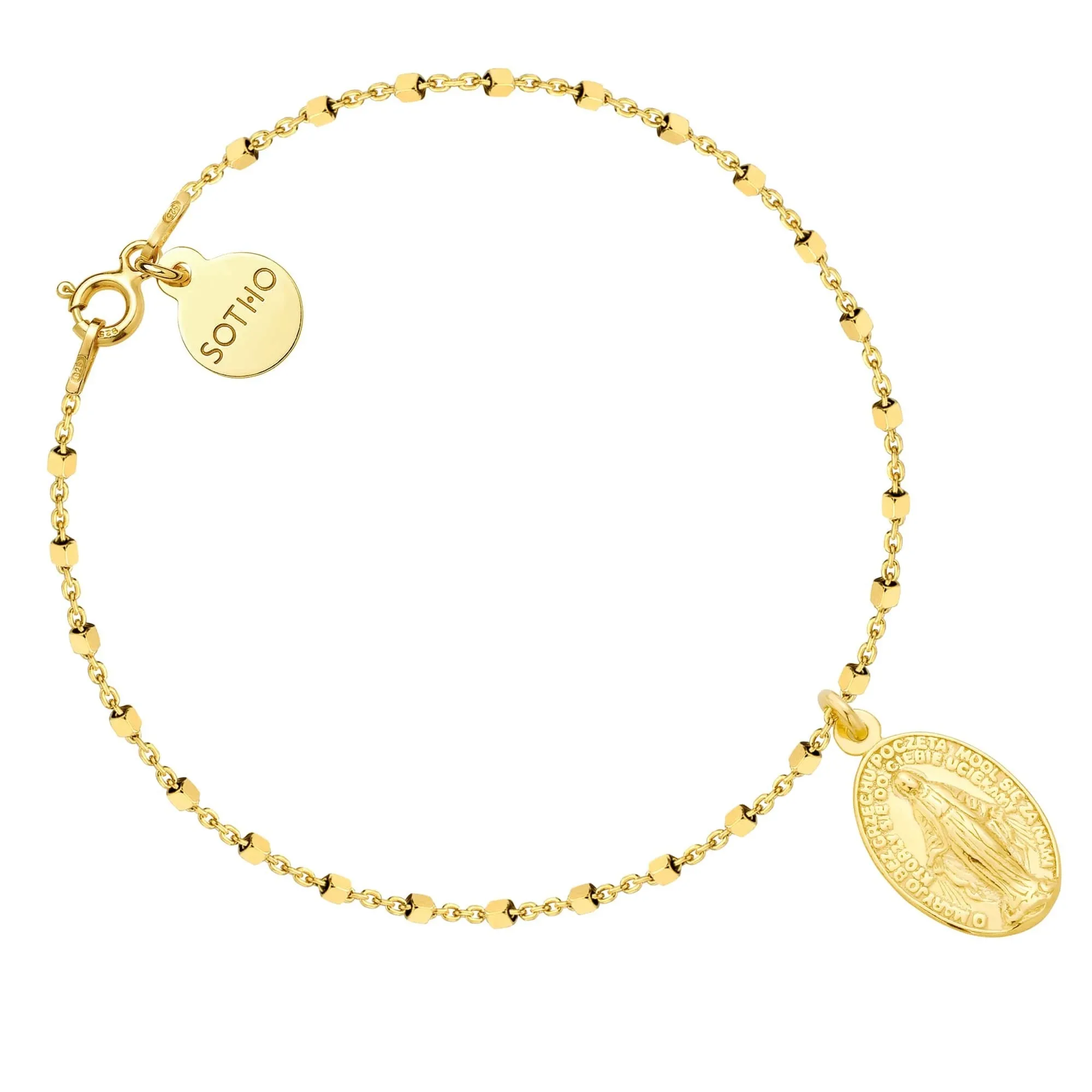 Złota bransoletka z medalikiem