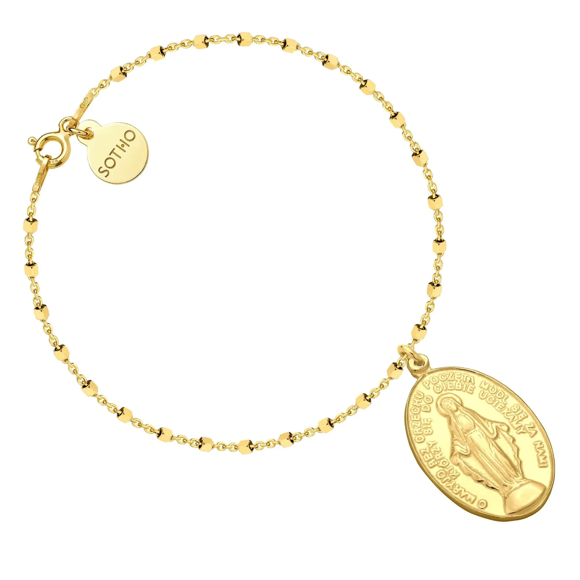 Złota bransoletka z medalikiem