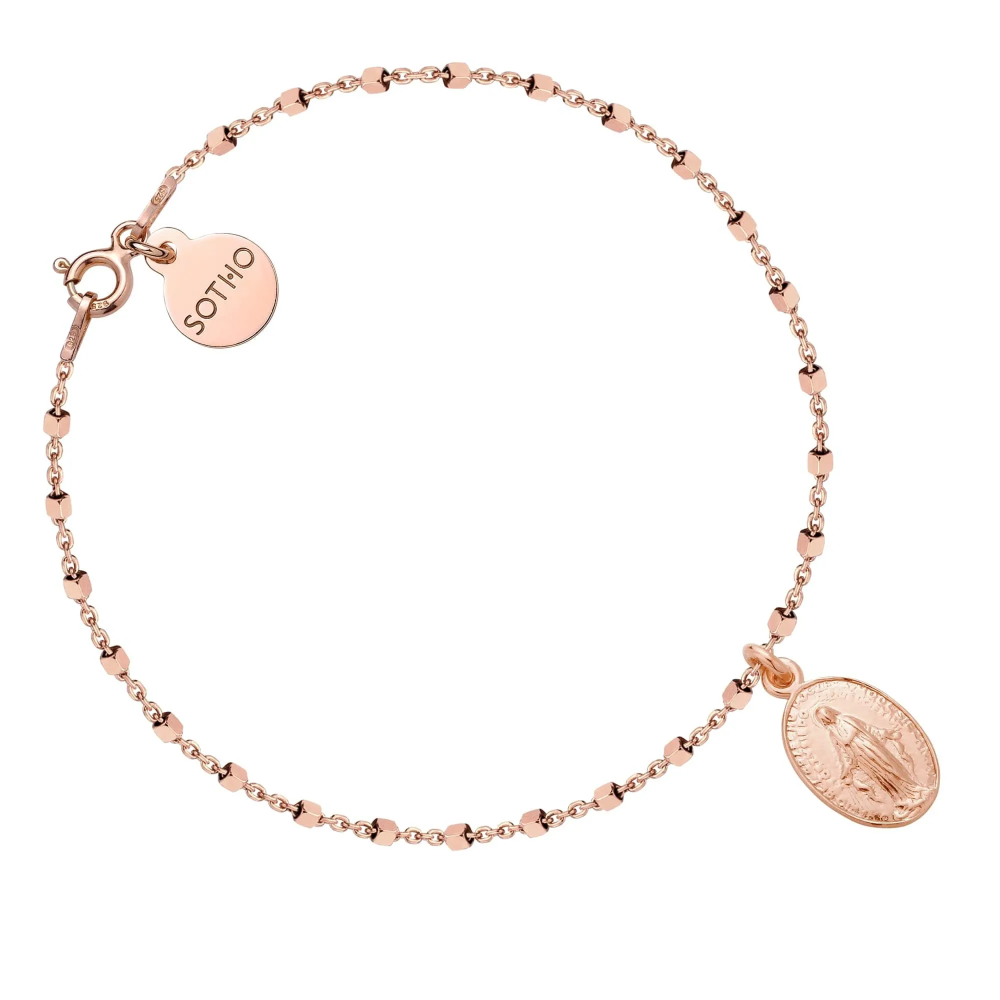 Bransoletka z różowego złota z medalikiem