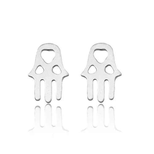 Srebrne kolczyki z ręką Fatimy