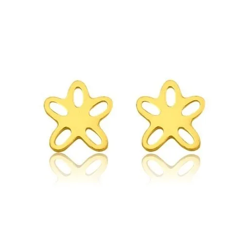 Złote kolczyki kwiatuszki