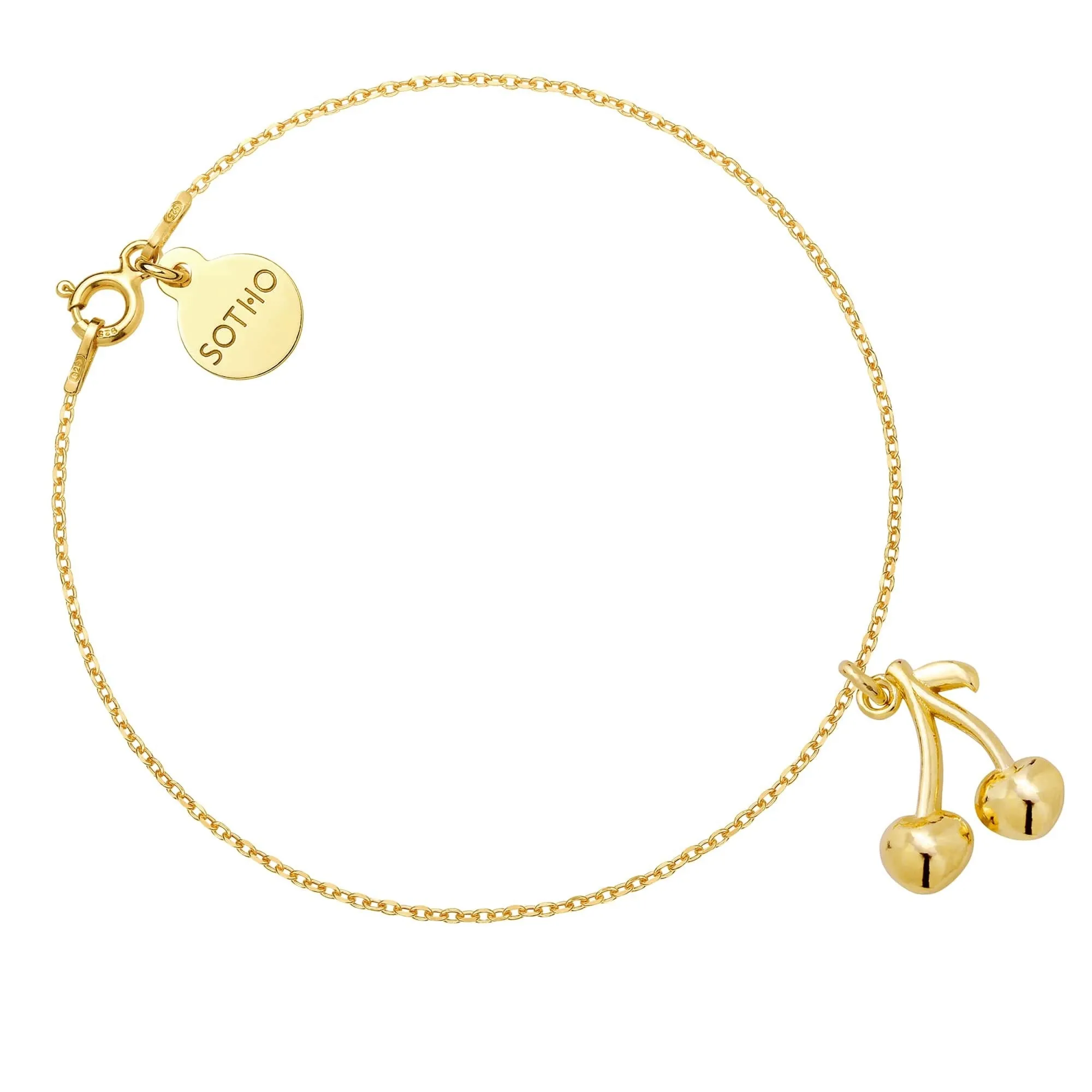 Złota bransoletka z wisienkami