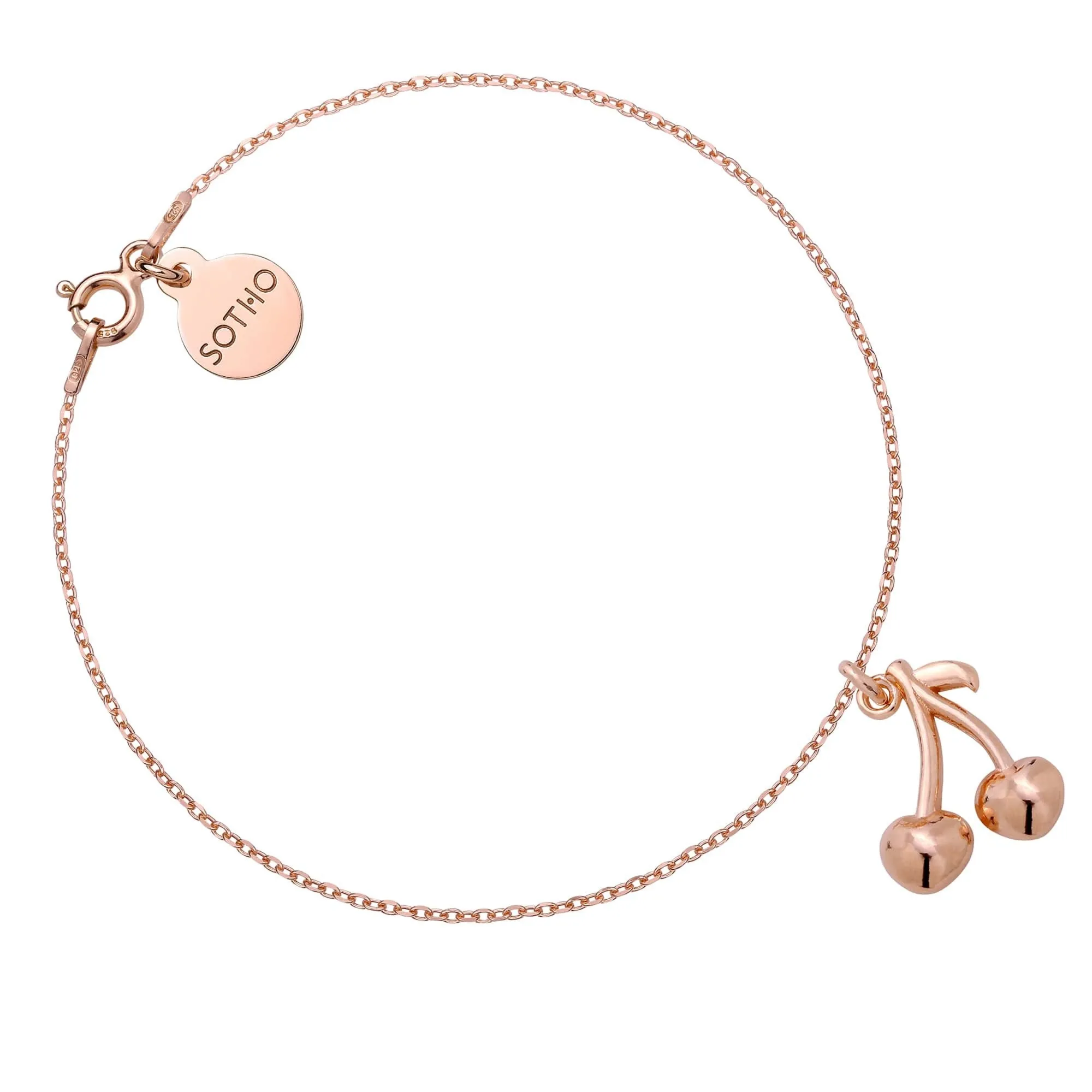 Bransoletka z wisienkami z różowego złota