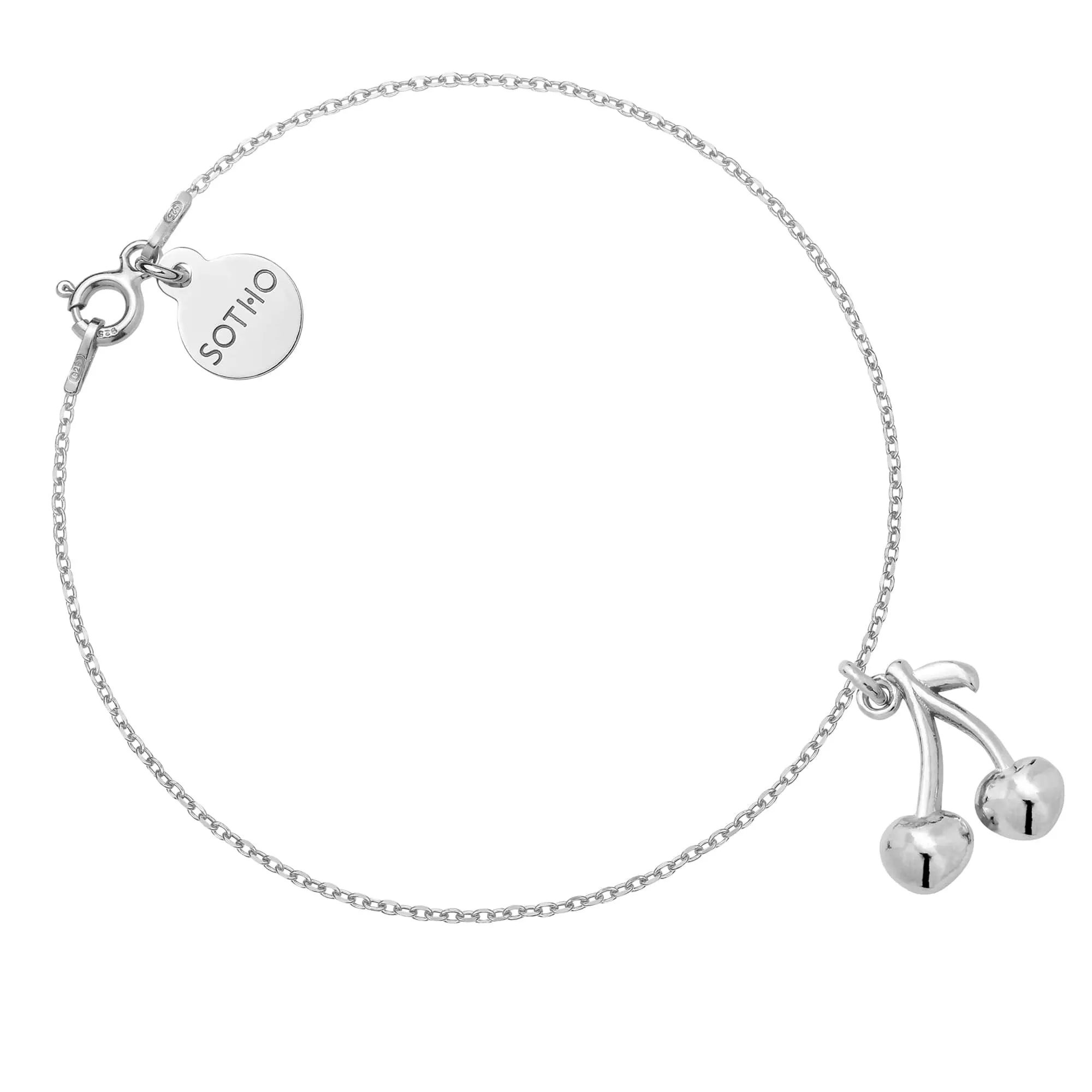 Srebrna bransoletka z wisienkami