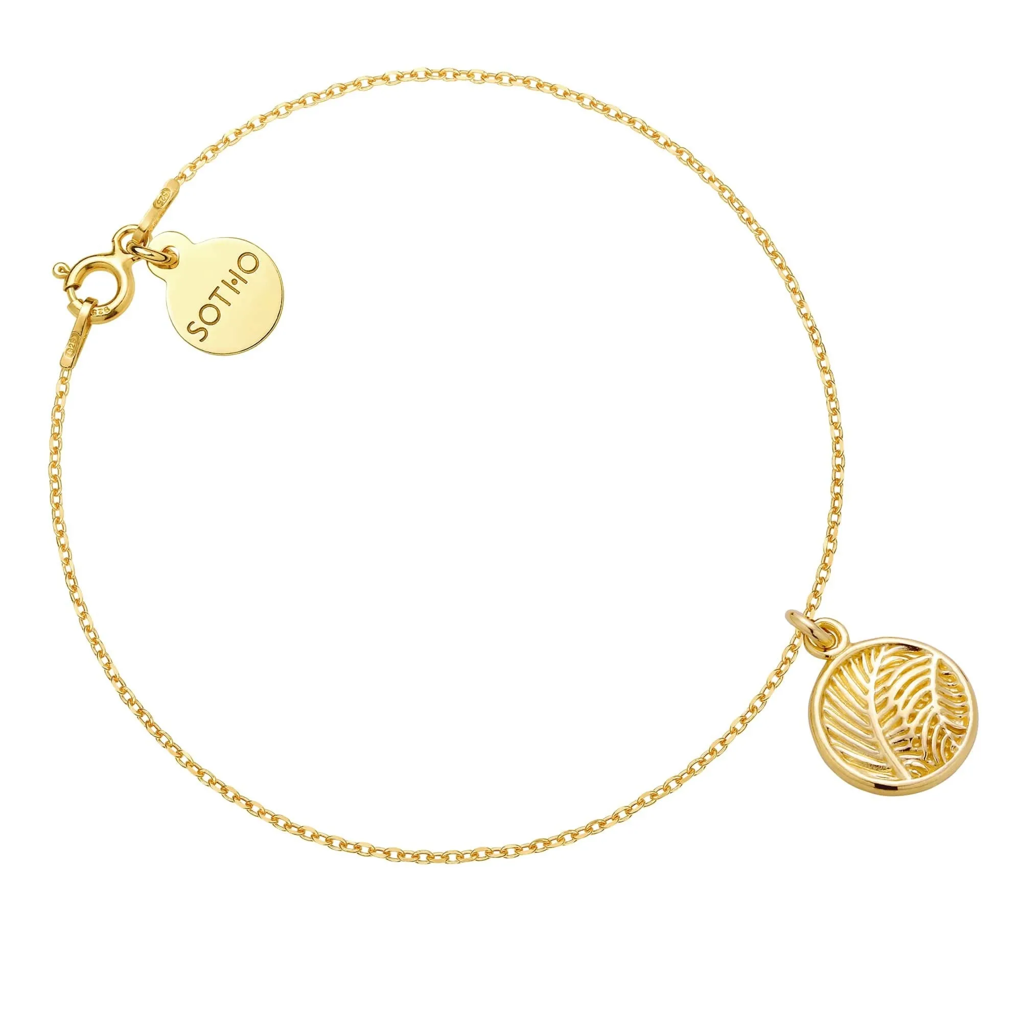 Złota bransoletka z liśćmi palmy