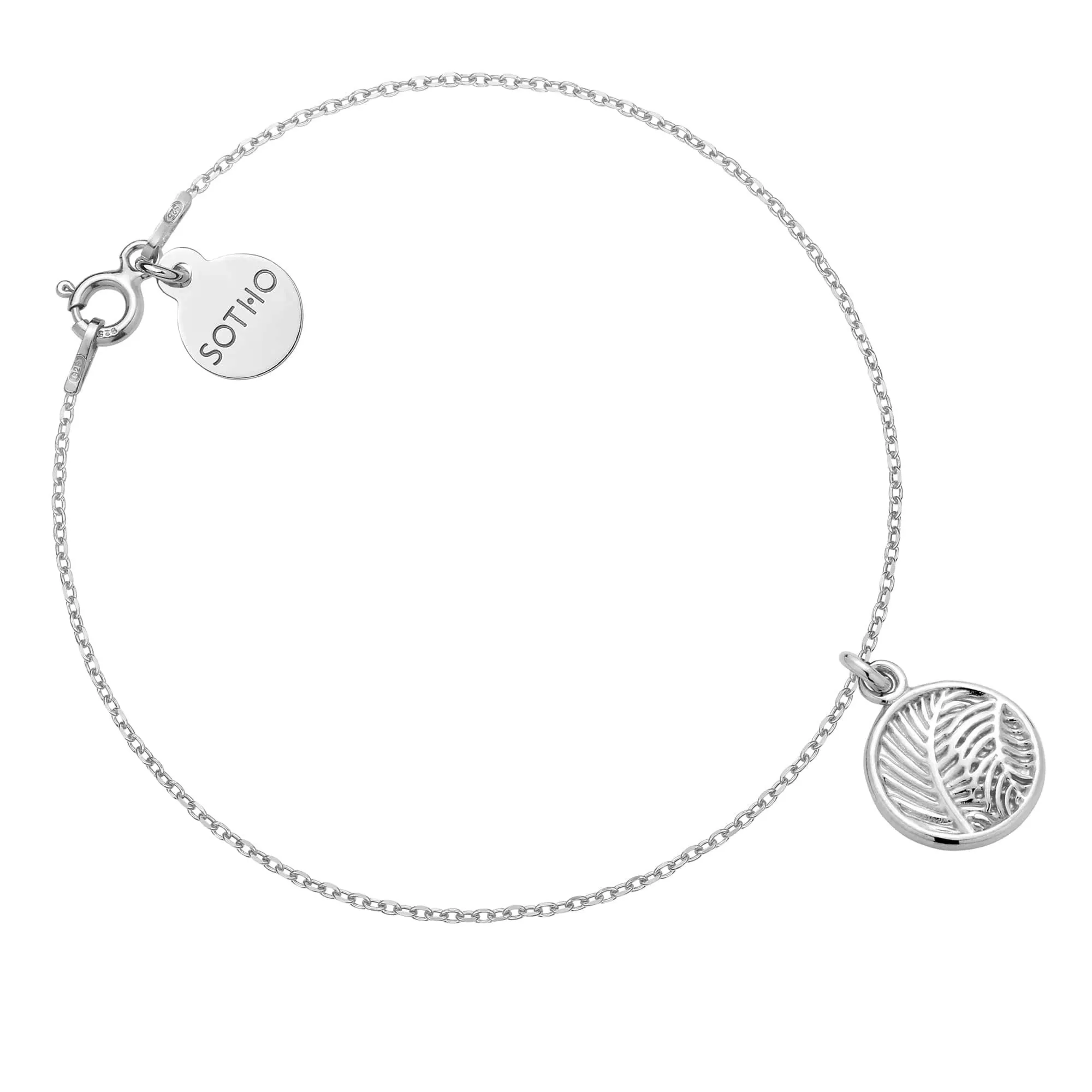 Srebrna bransoletka z liśćmi palmy