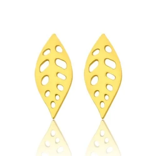 Złote kolczyki listki