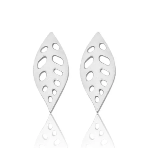 Srebrne kolczyki listki