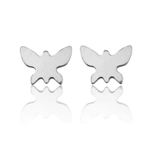 Srebrne kolczyki motylki