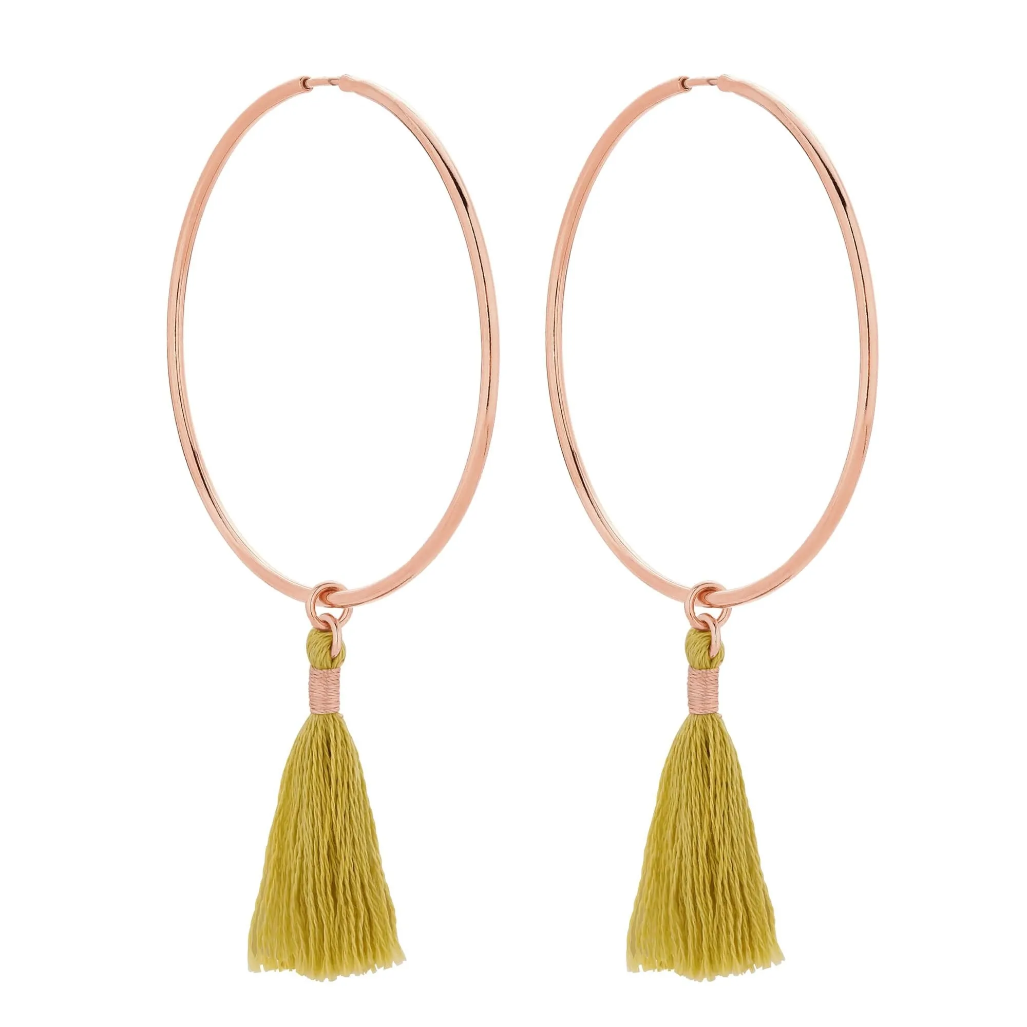 Duże kolczyki z różowego złota chwostami