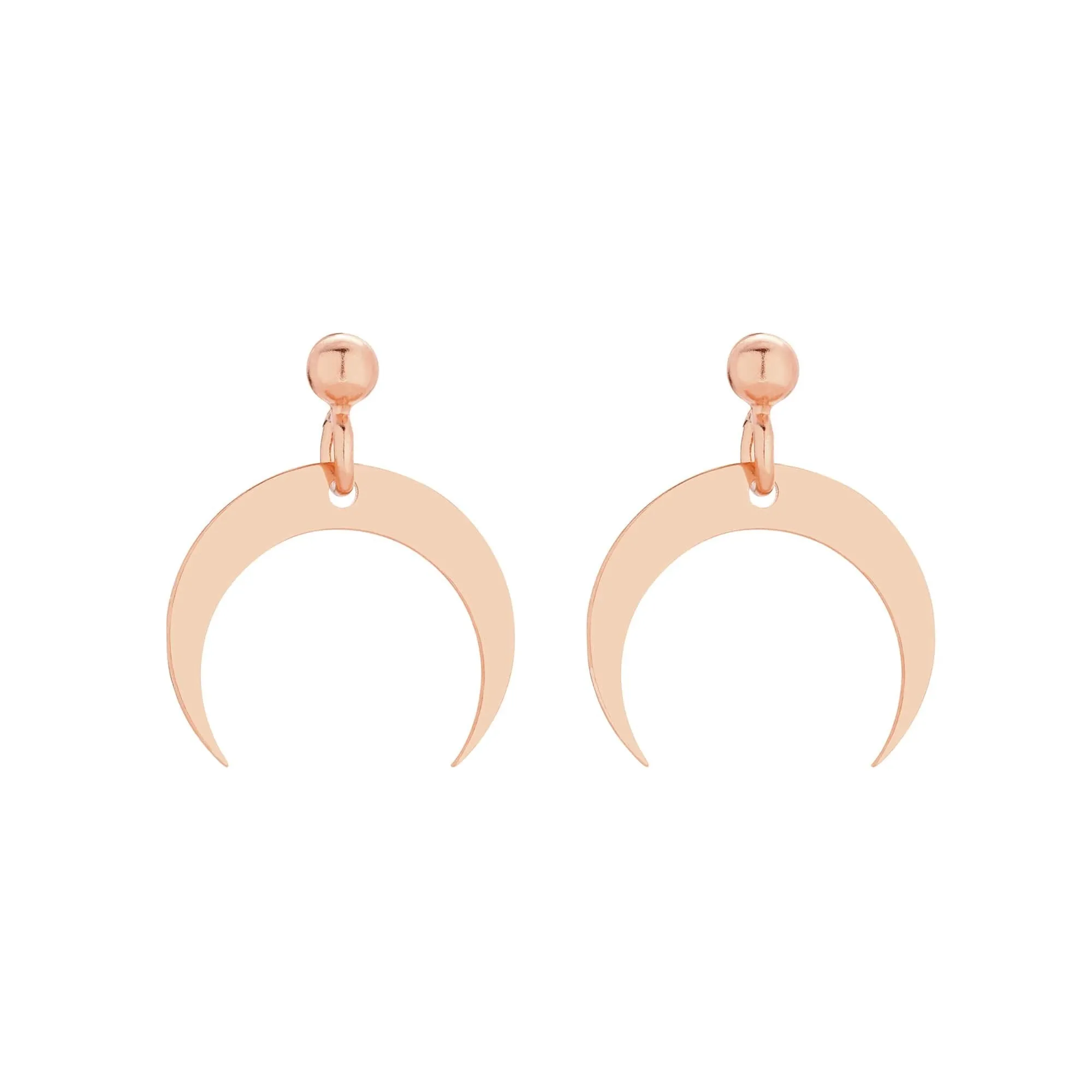 Kolczyki z różowego złota z księżycem