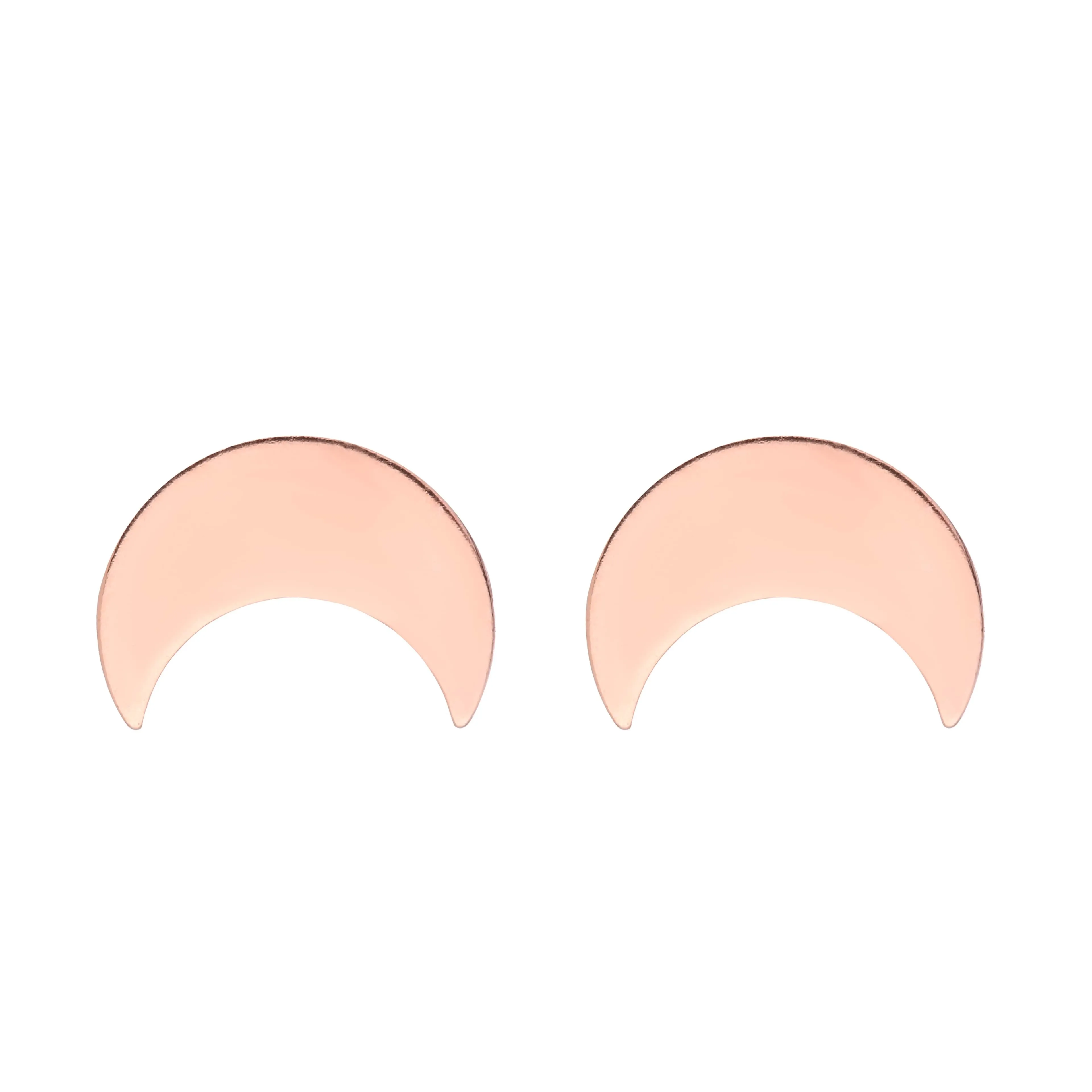 Kolczyki z różowego złota z księżycem