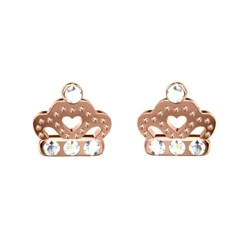 Kolczyki korony z różowego złota wysadzane kryształami Crystal SWAROVSKI® ELEMENTS