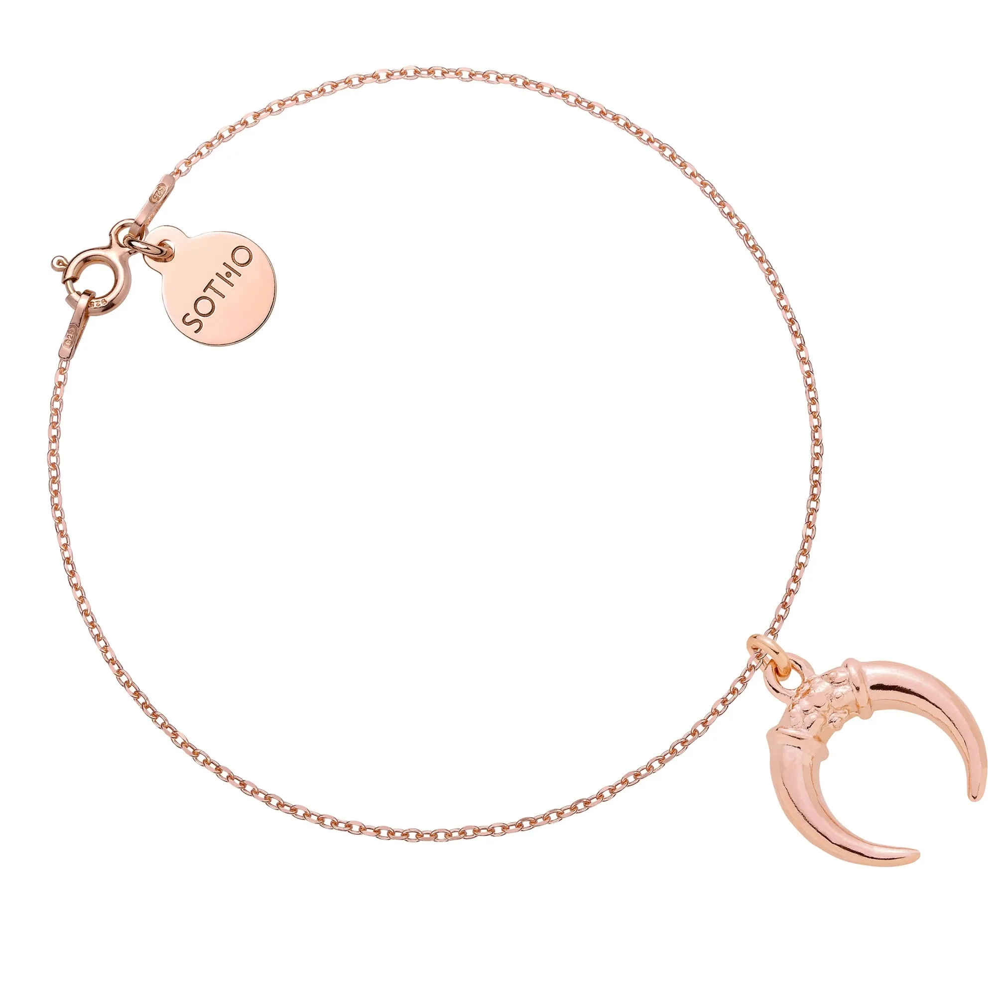 Bransoletka z różowego złota z rogami