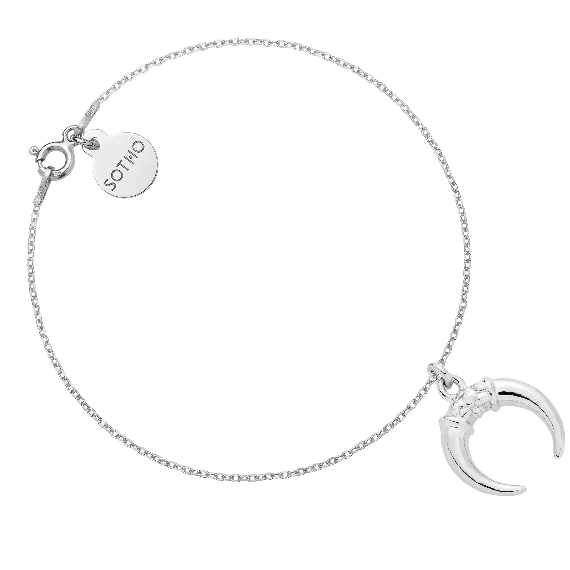 Srebrna  bransoletka z rogami