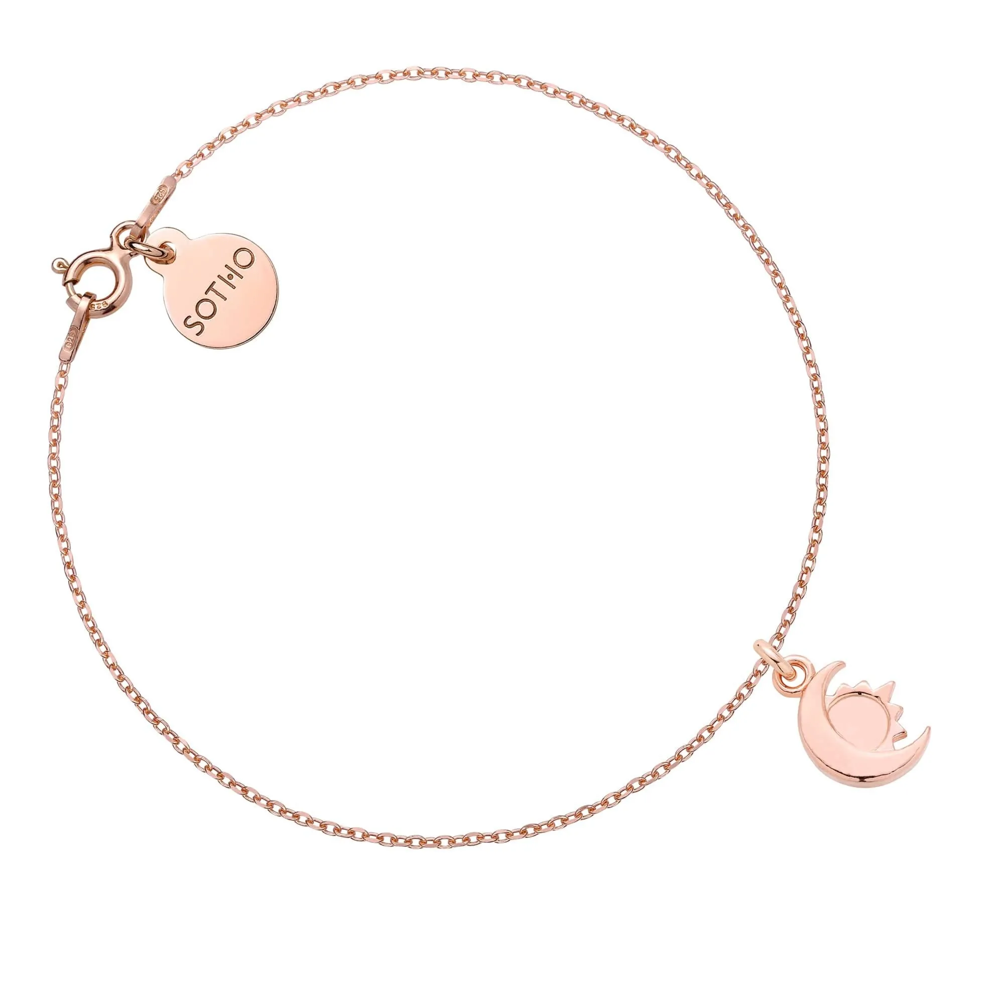 Bransoletka z różowego złota z księżycem i słońcem