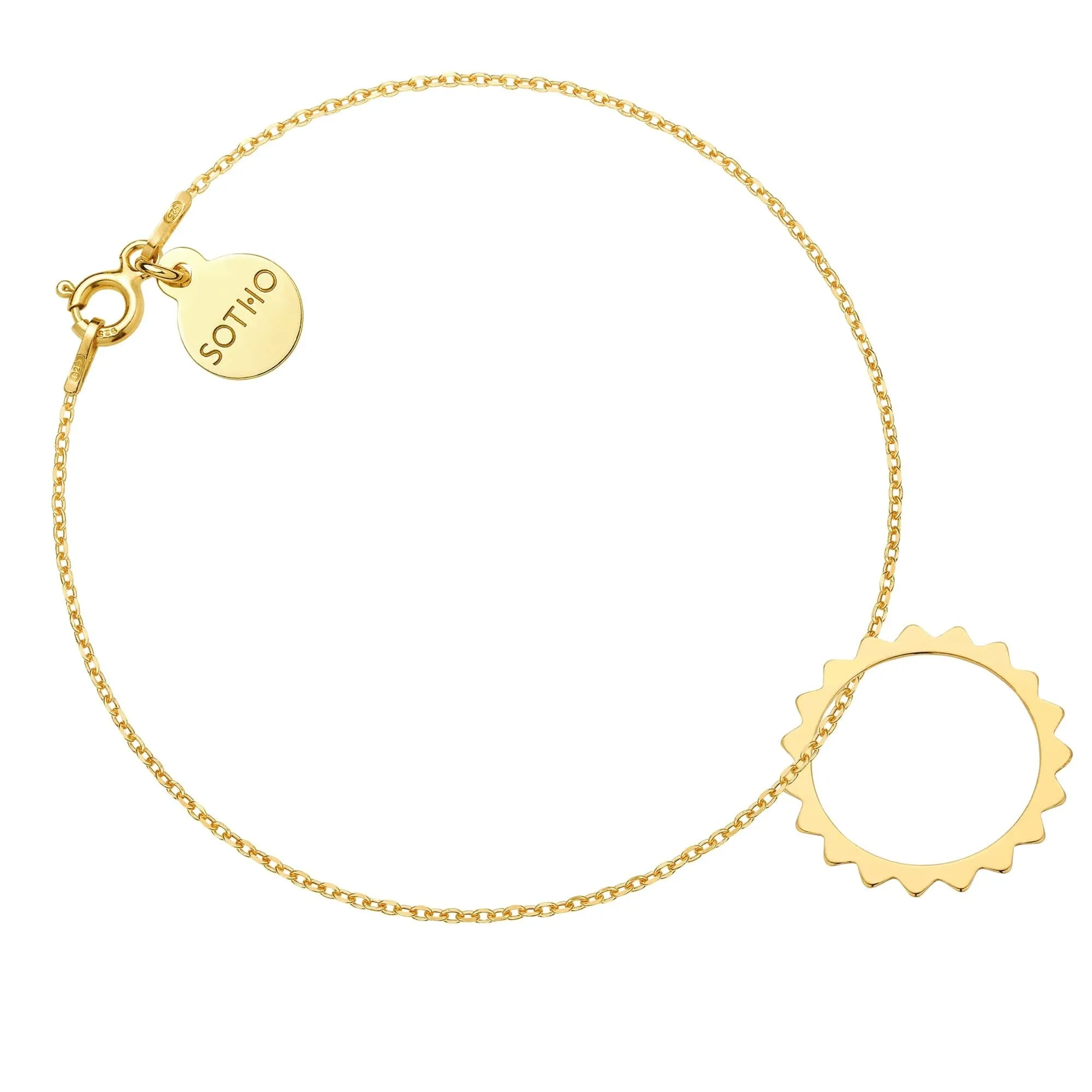 Złota bransoletka ze słońcem