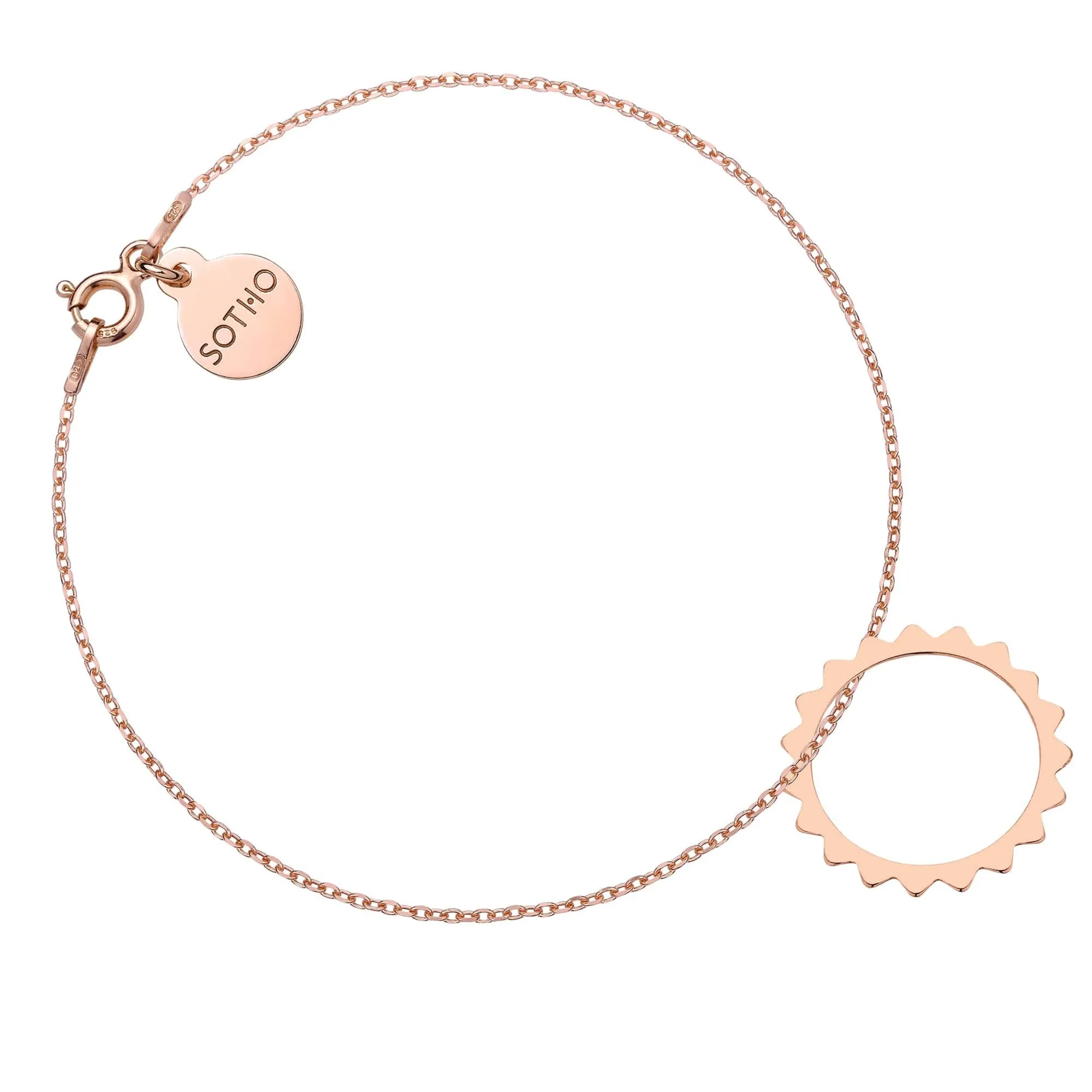 Bransoletka z różowego złota ze słońcem