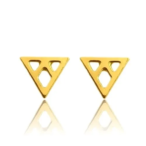 Złote kolczyki trójkąciki