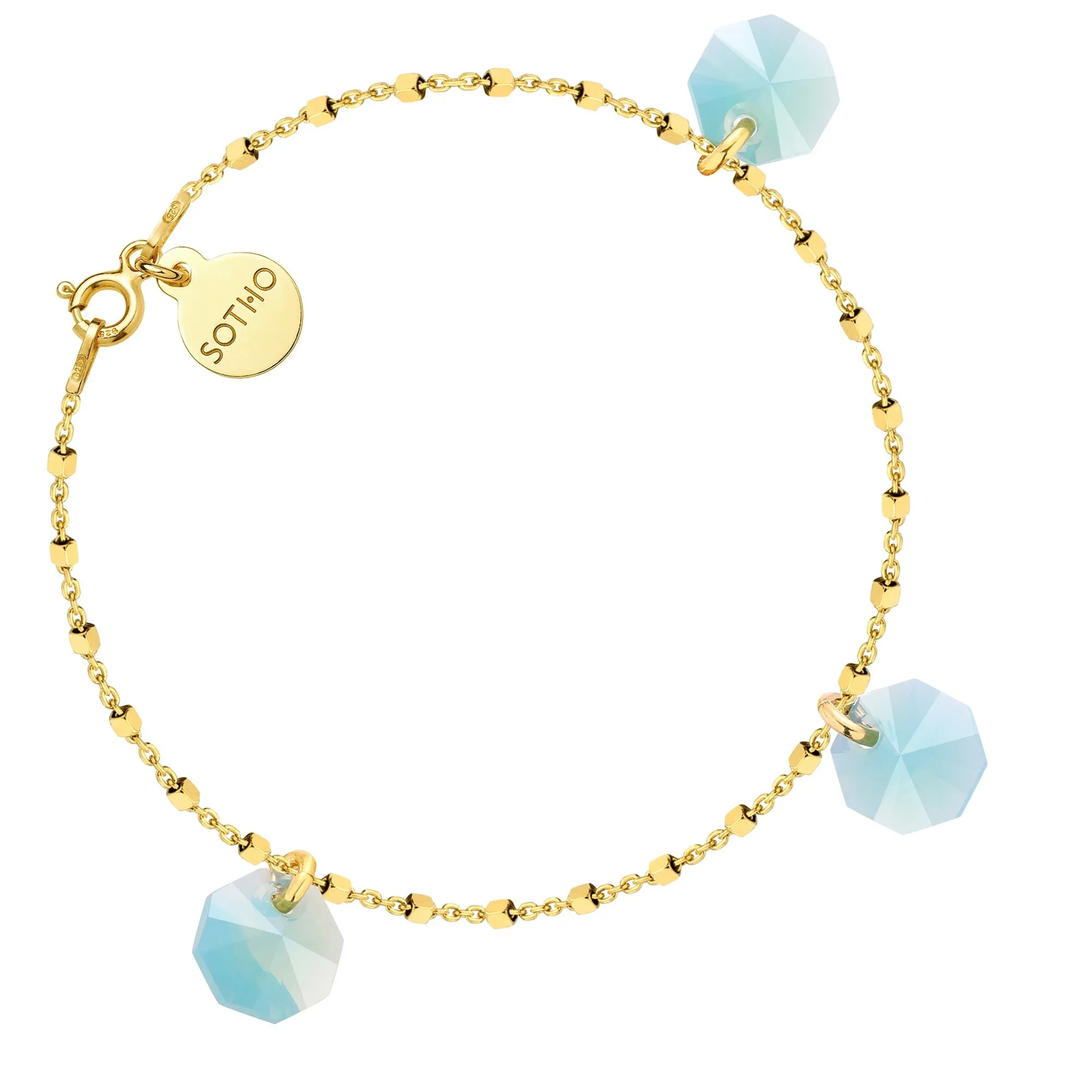 Złota bransoletka z kryształami SWAROVSKI® CRYSTAL