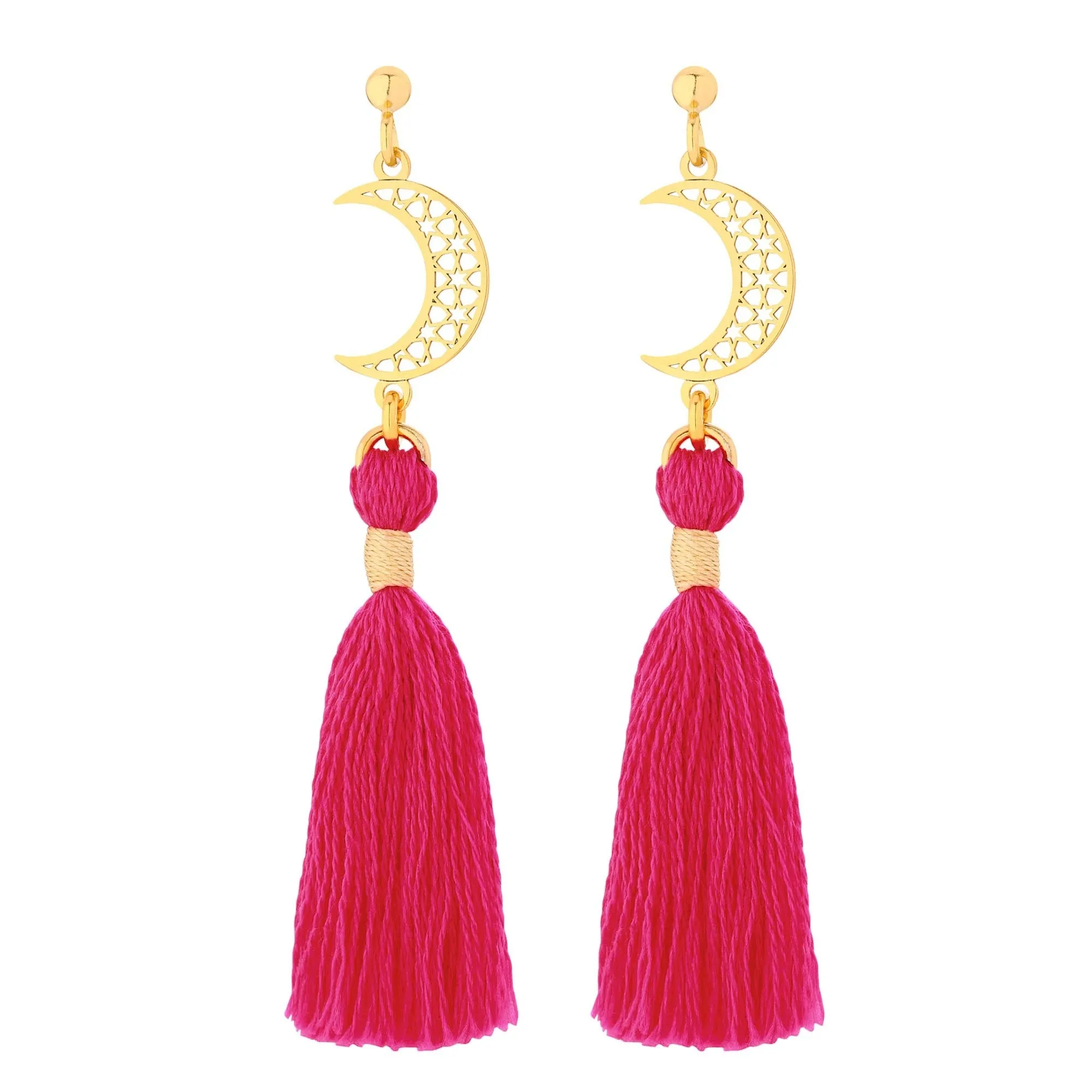 Złote kolczyki z księżycem i chwostem