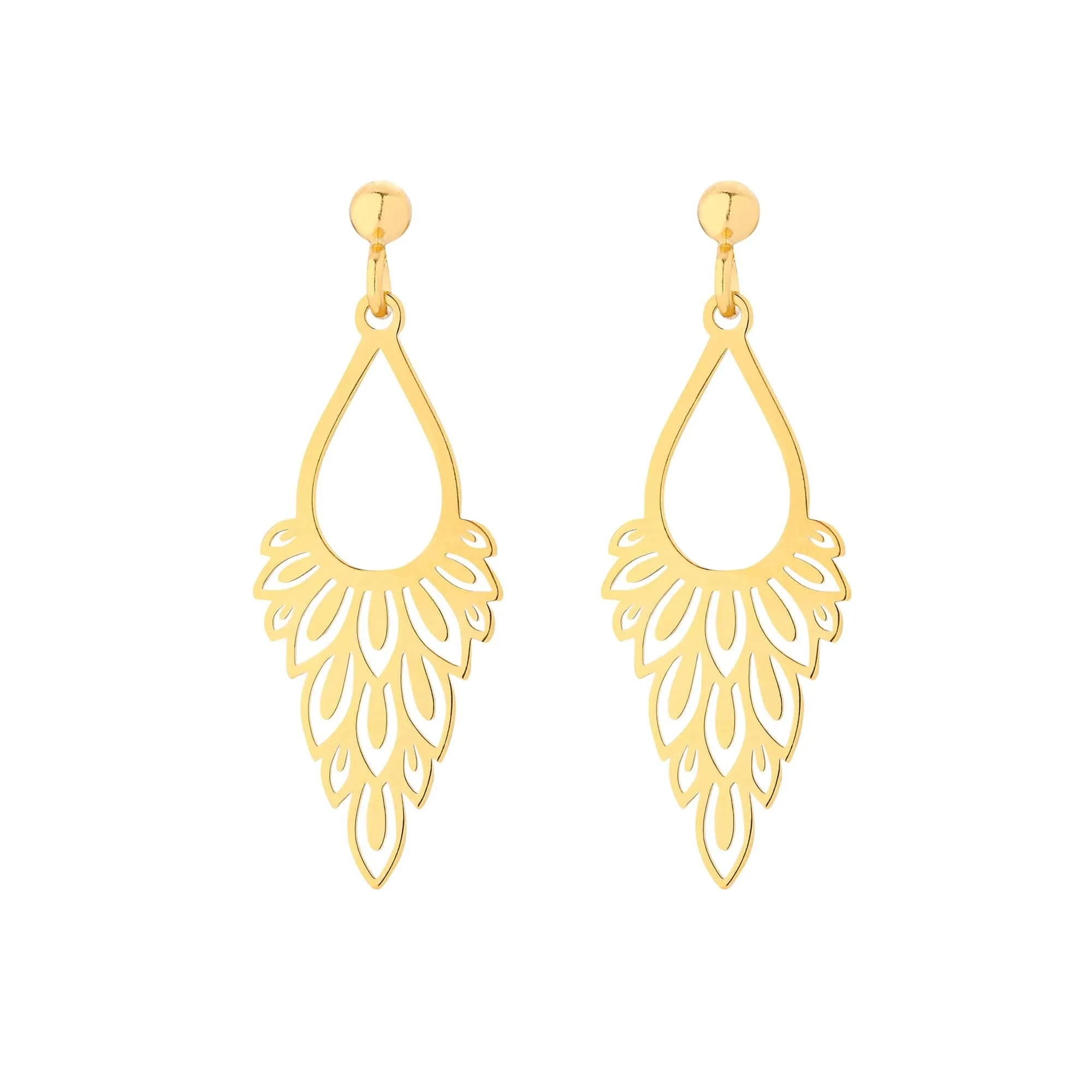 Złote kolczyki z rozetką