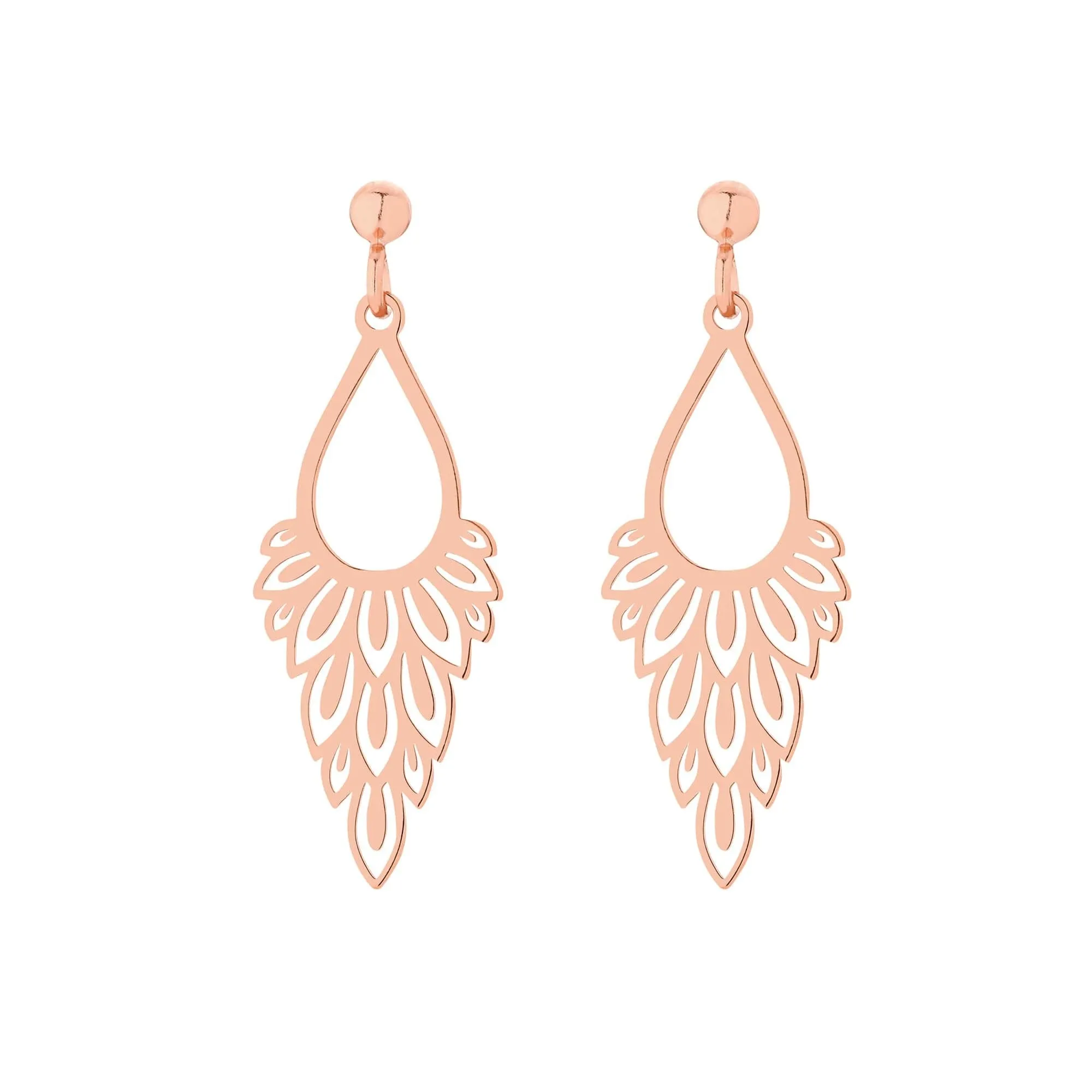 Kolczyki z różowego złota z rozetką