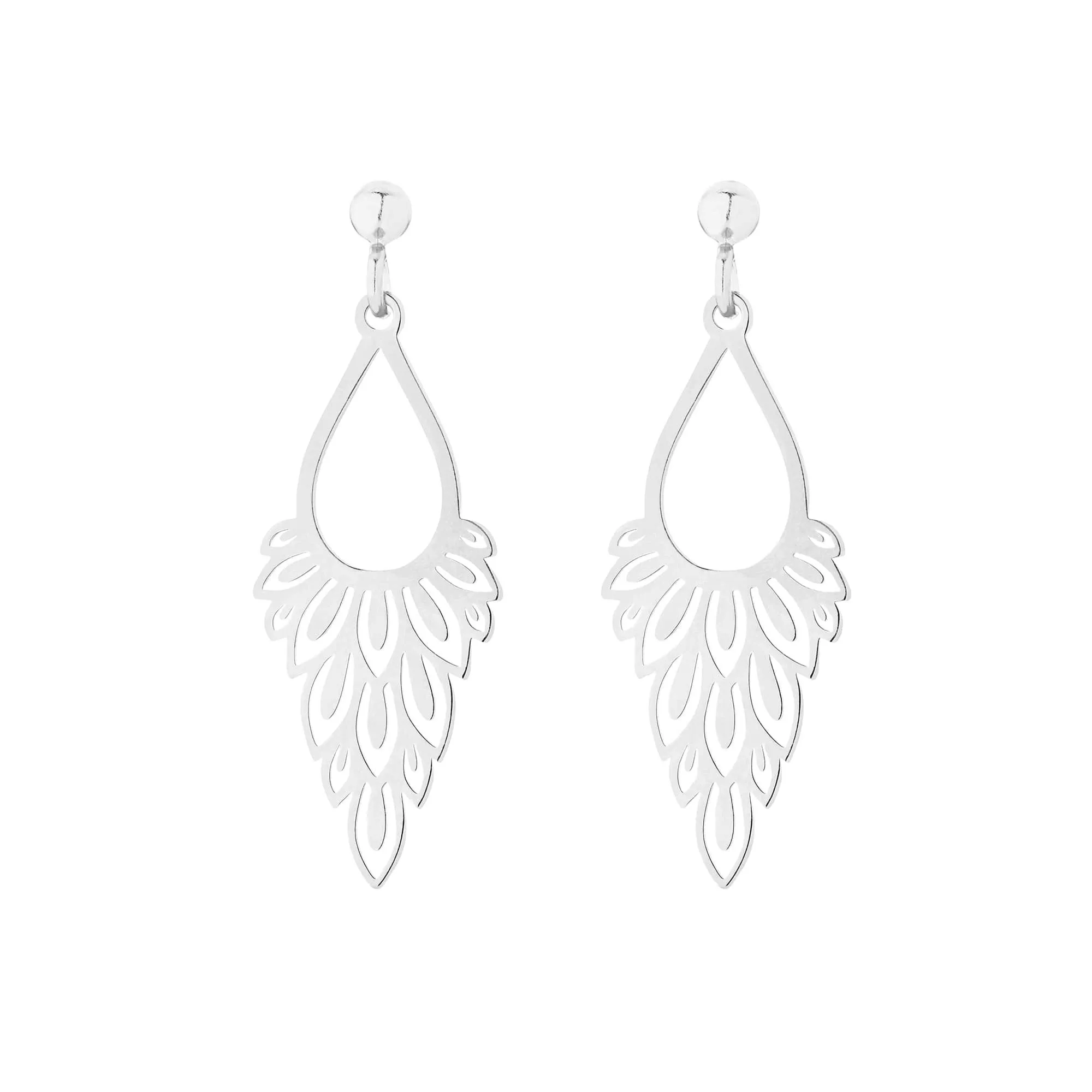 Srebrne kolczyki z rozetką