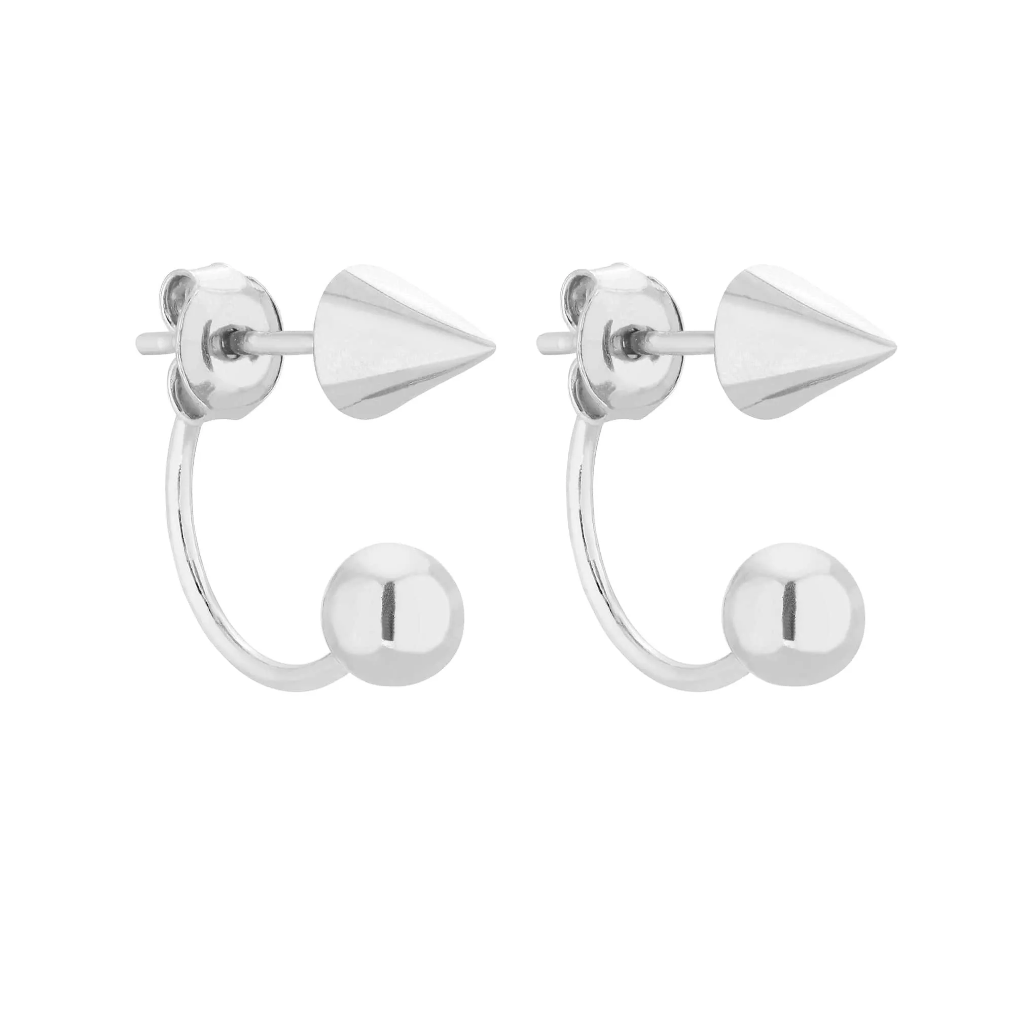 Srebrne kolczyki kuleczki z ćwiekami