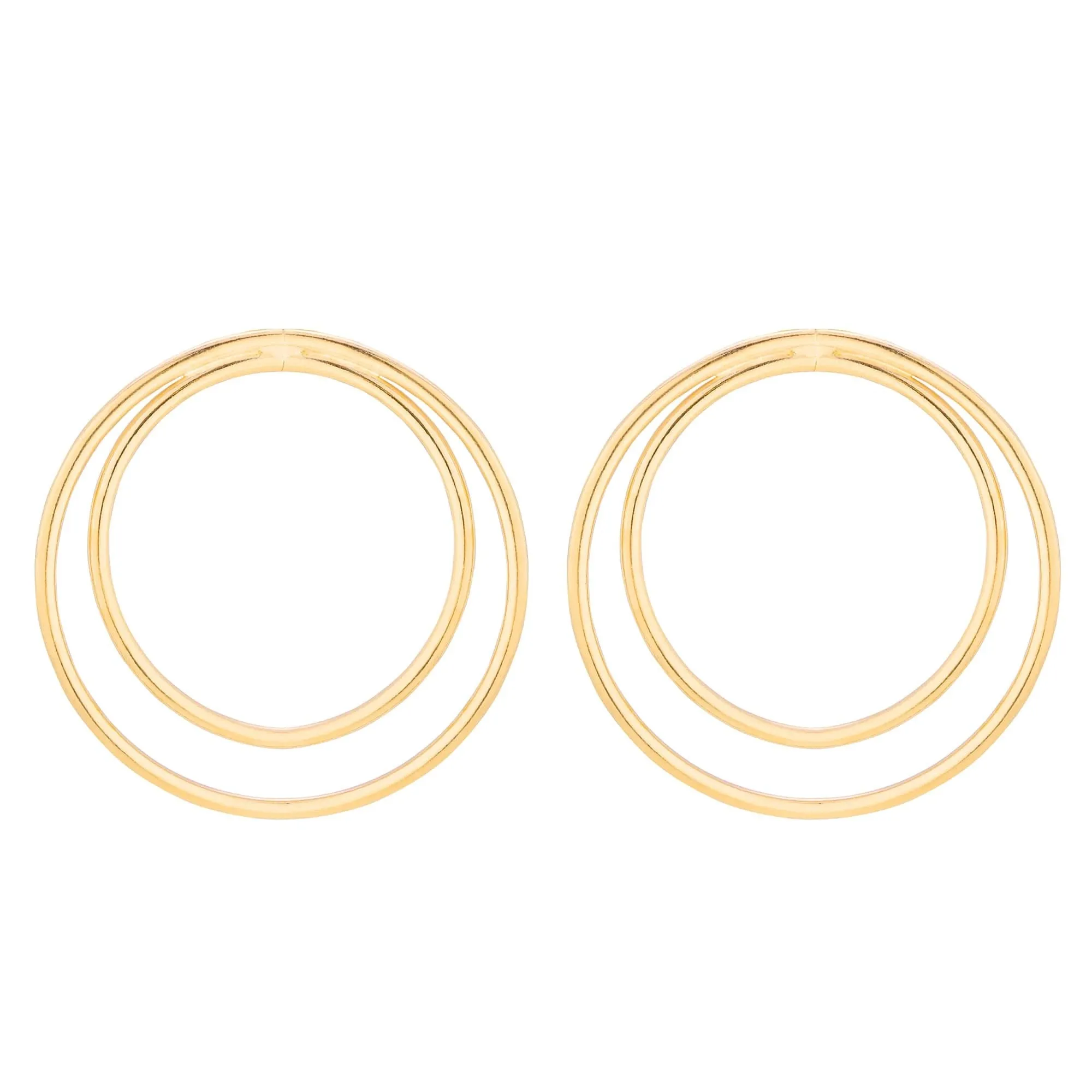 Złote kolczyki podwójne koła