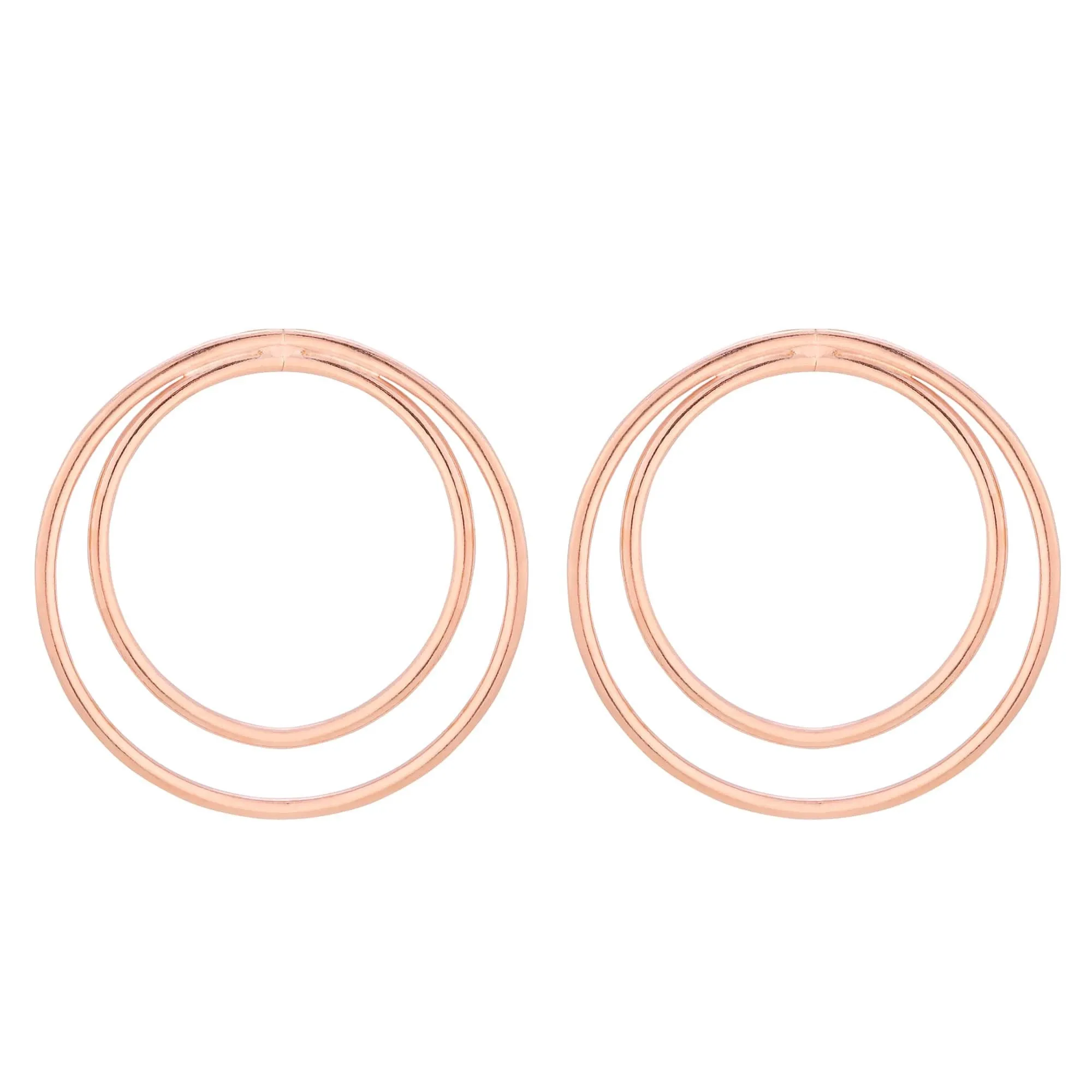 Kolczyki podwójne koła w różowym złocie