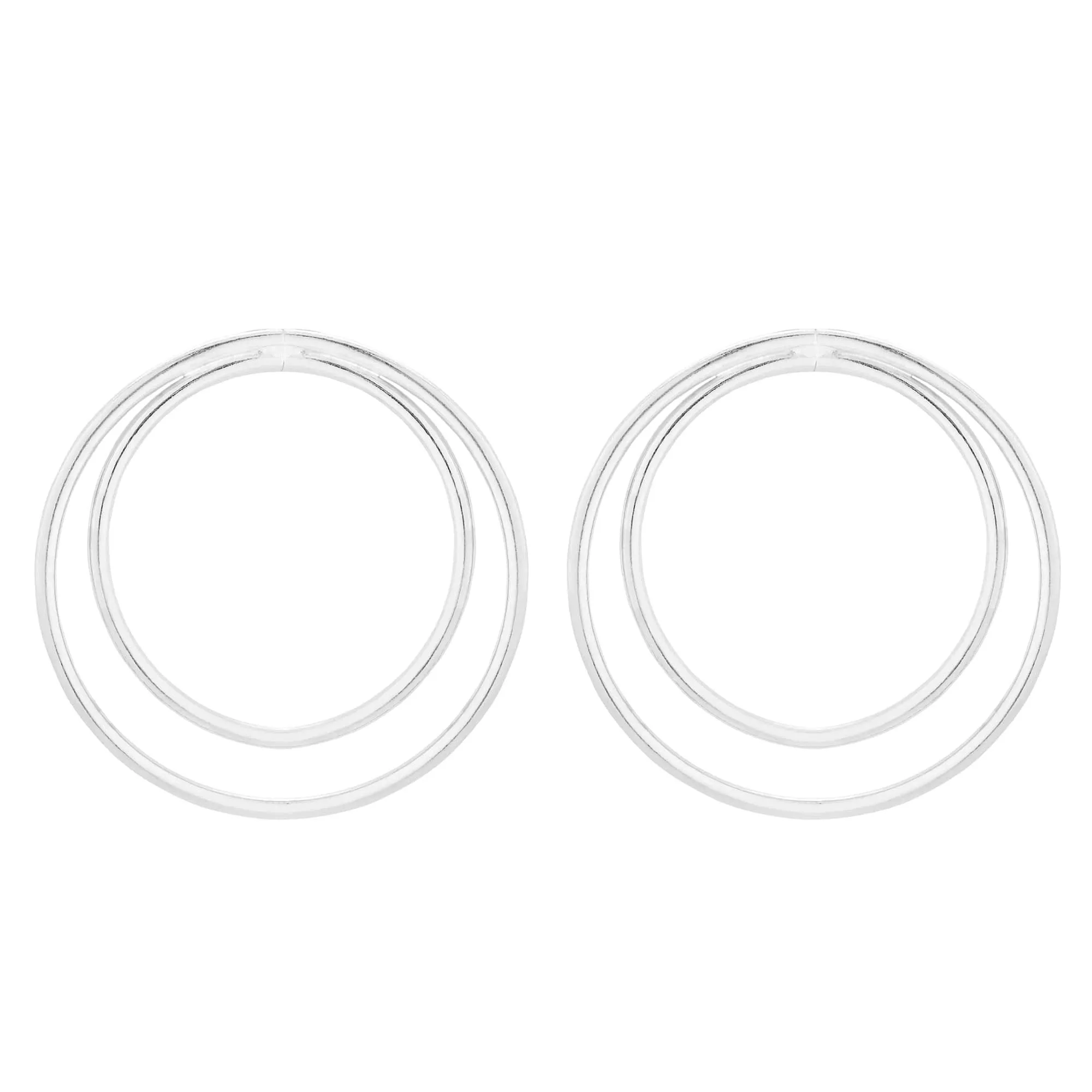 Srebrne kolczyki podwójne koła