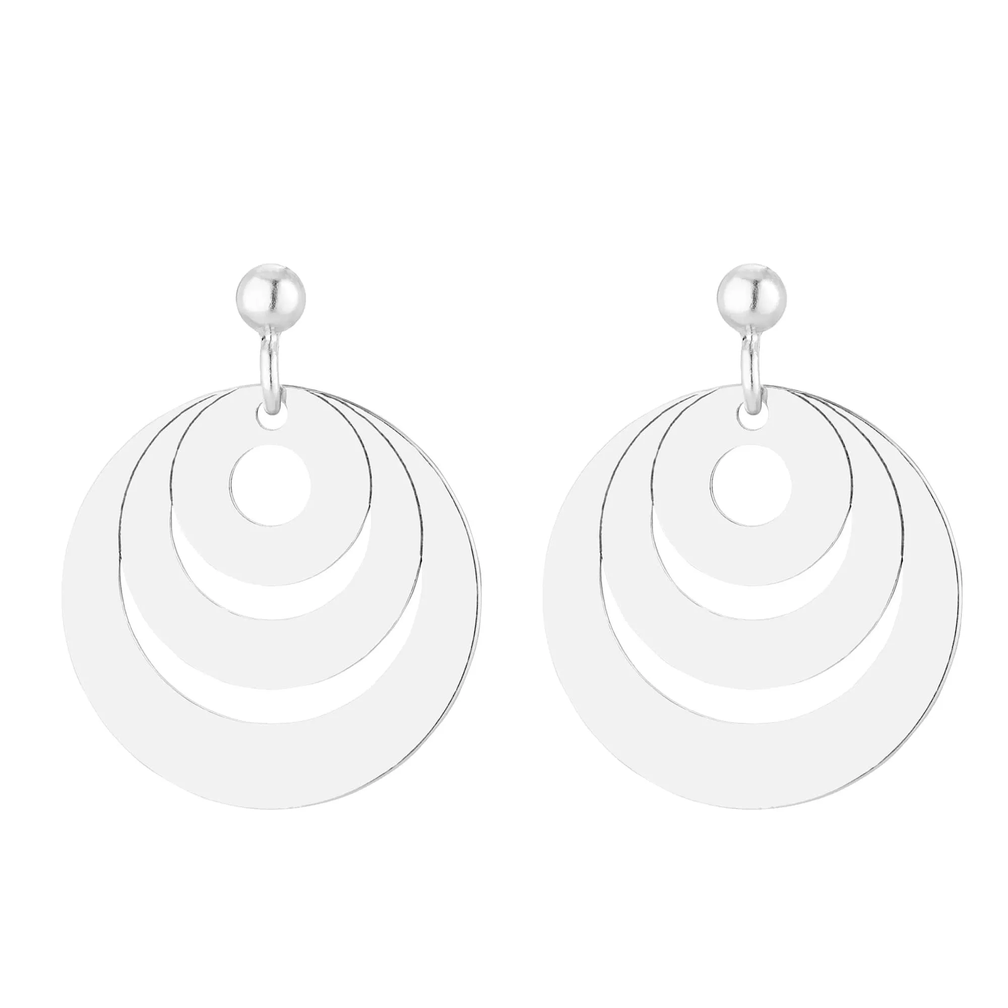 Srebrne kolczyki potrójne koła