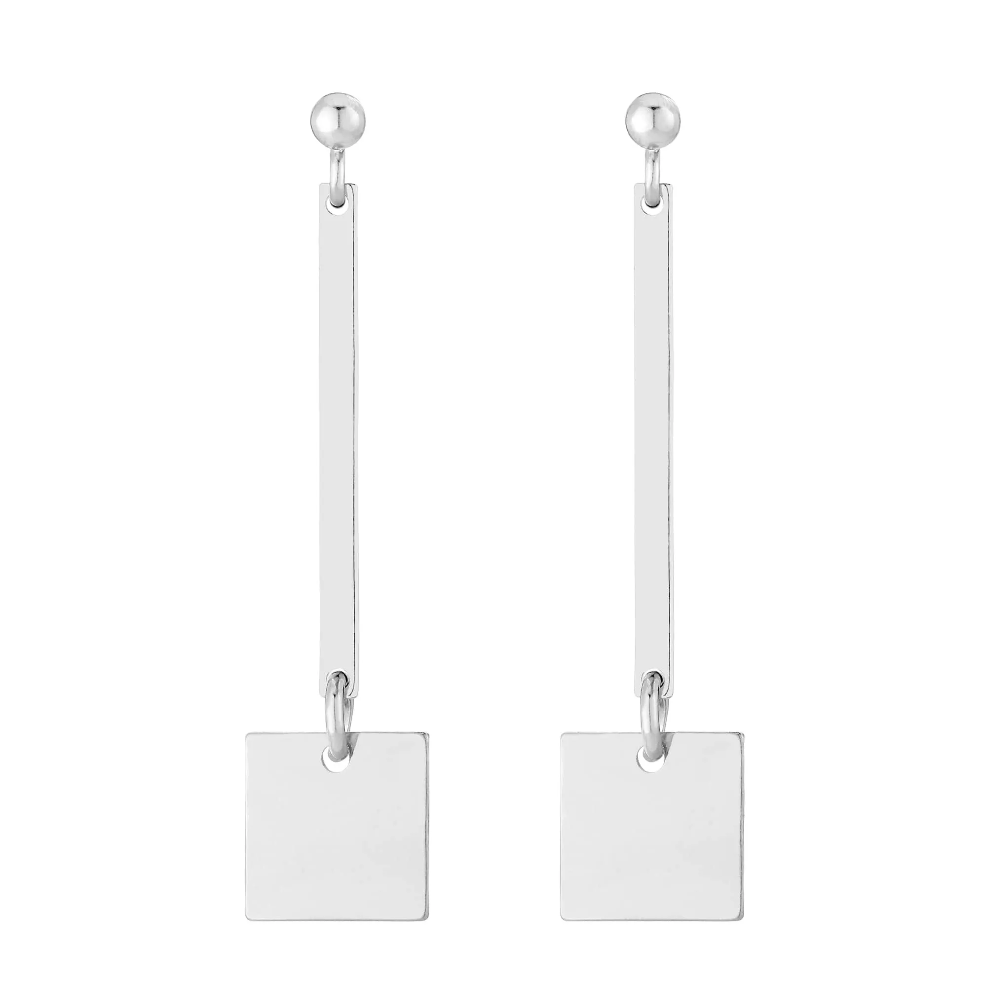 Srebrne kolczyki w geometrycznym kształcie