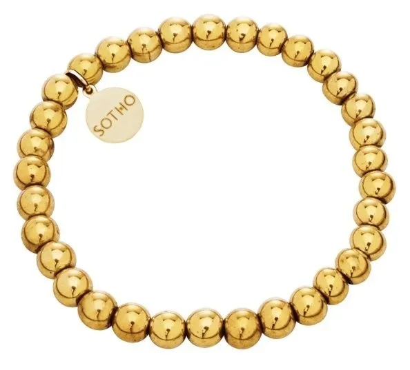 Złota modowa bransoletka złoty hematyt gładki złoto