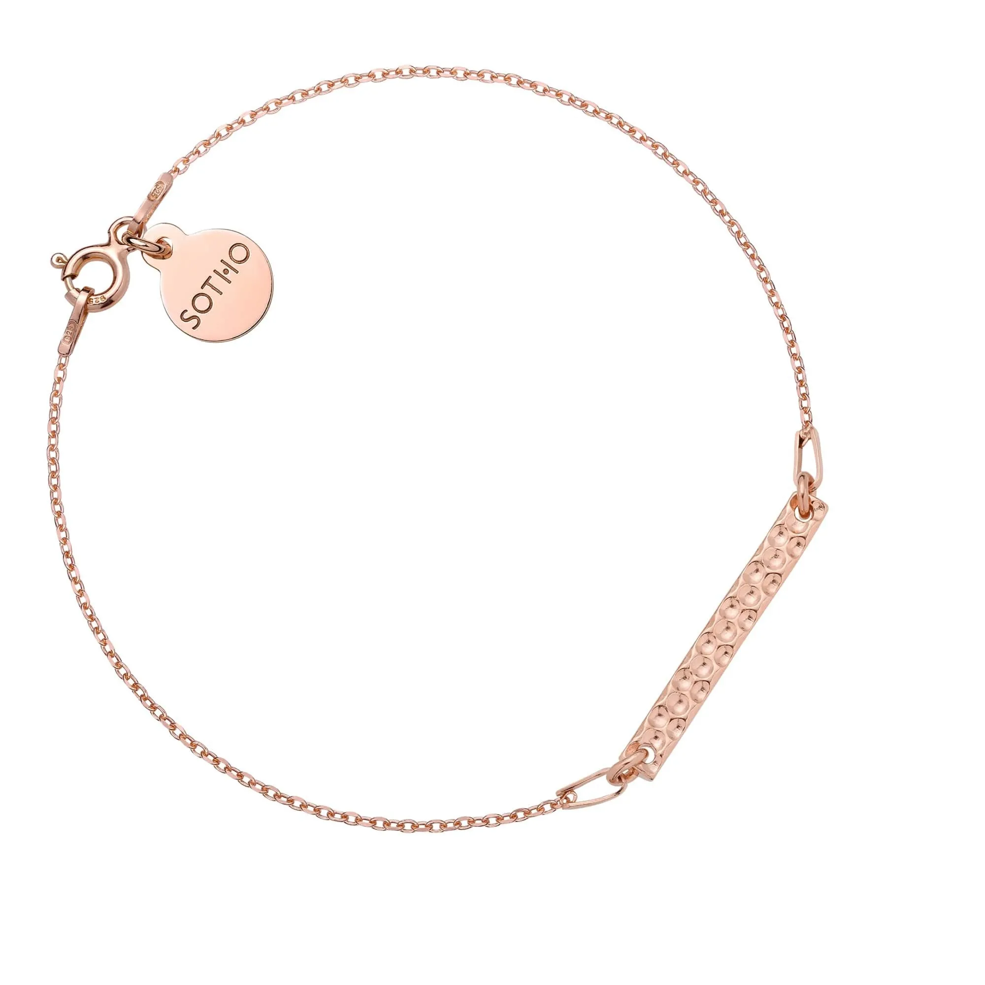 Bransoletka z chropowatą blaszką z różowego złota