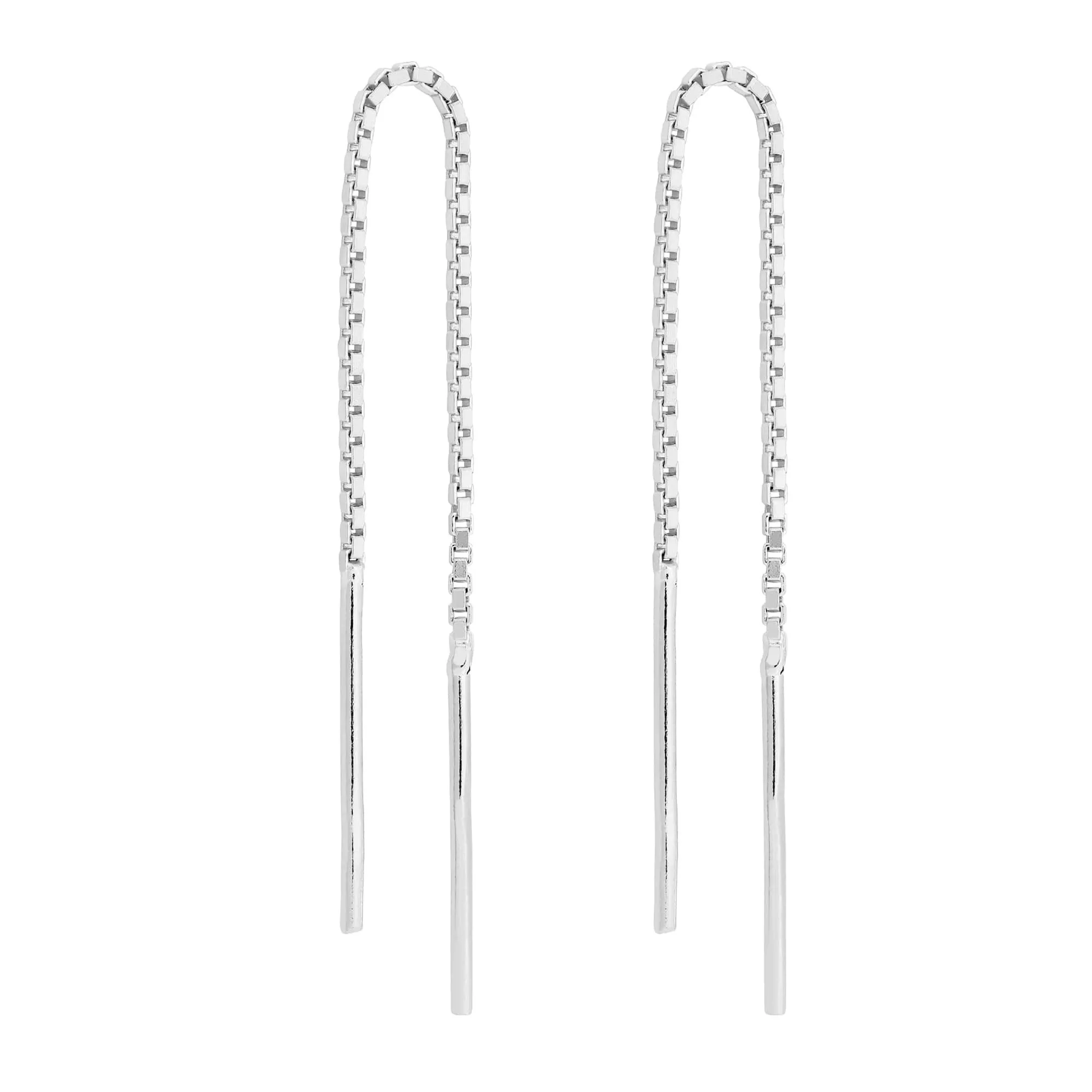 Srebrne przewlekane kolczyki