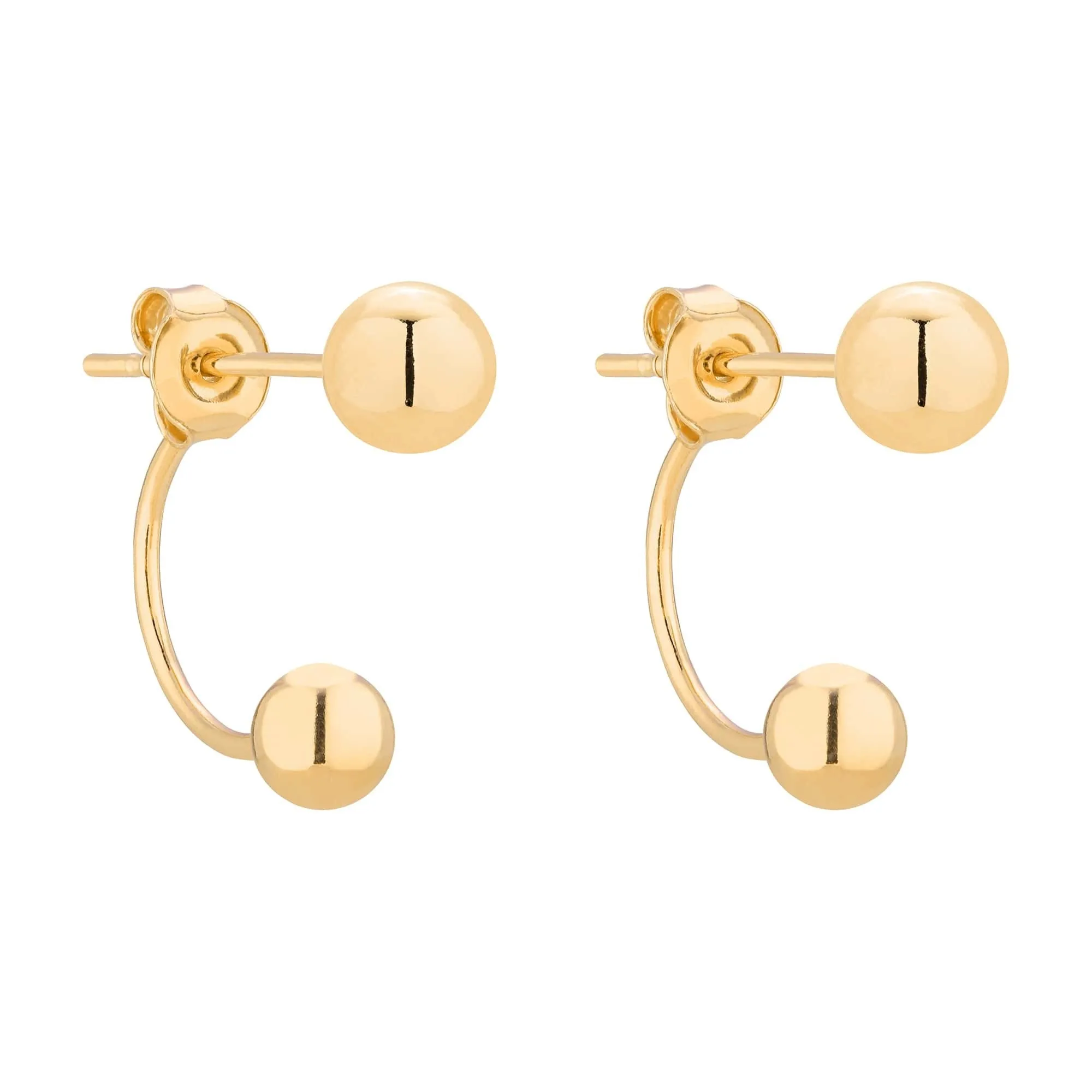 Złote kolczyki z kuleczką
