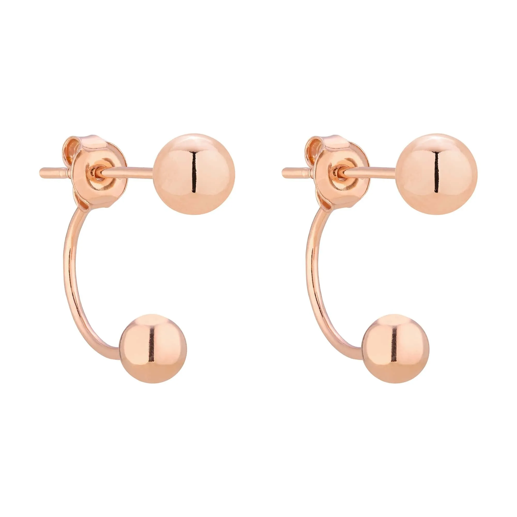 Kolczyki z kuleczką z różowego złota