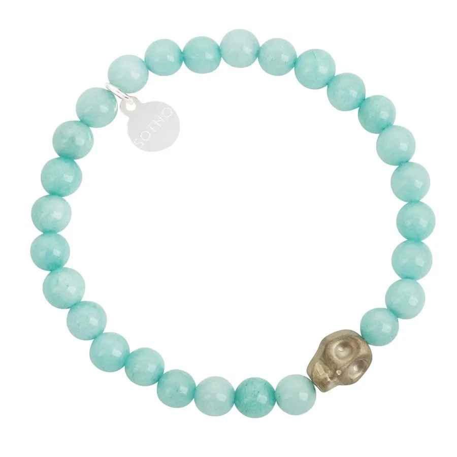 Miętowa bransoletka z czaszką