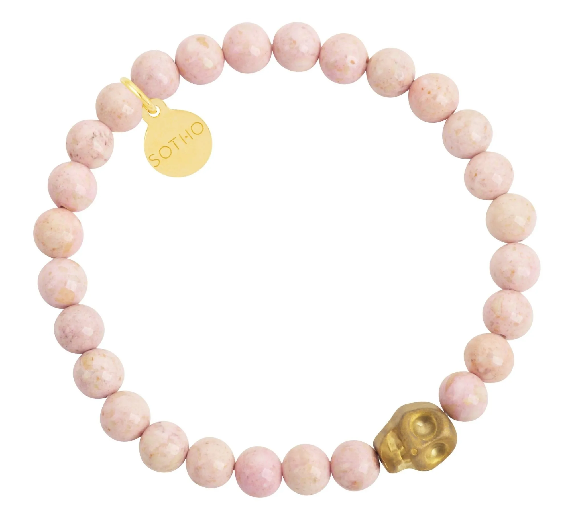 Różowa bransoletka z czaszką