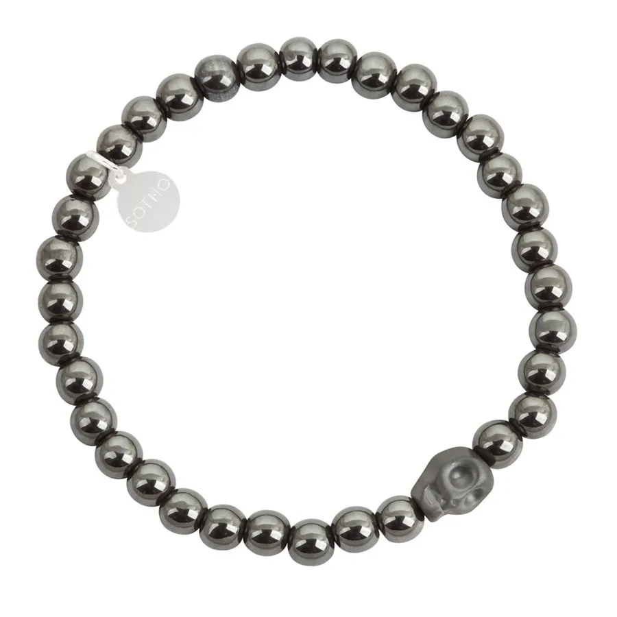 Srebrna męska bransoletka z czaszką