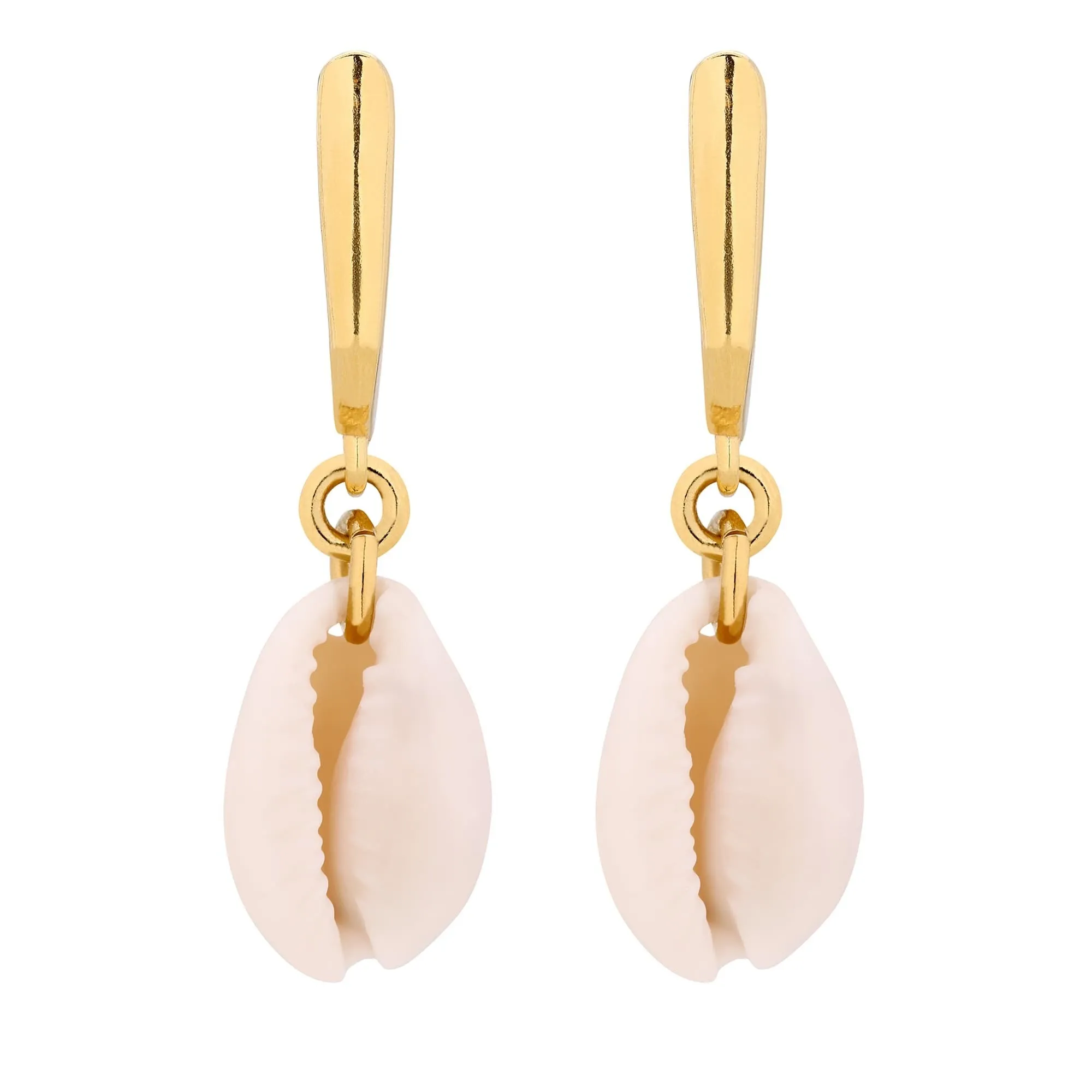 Złote kolczyki z muszelkami