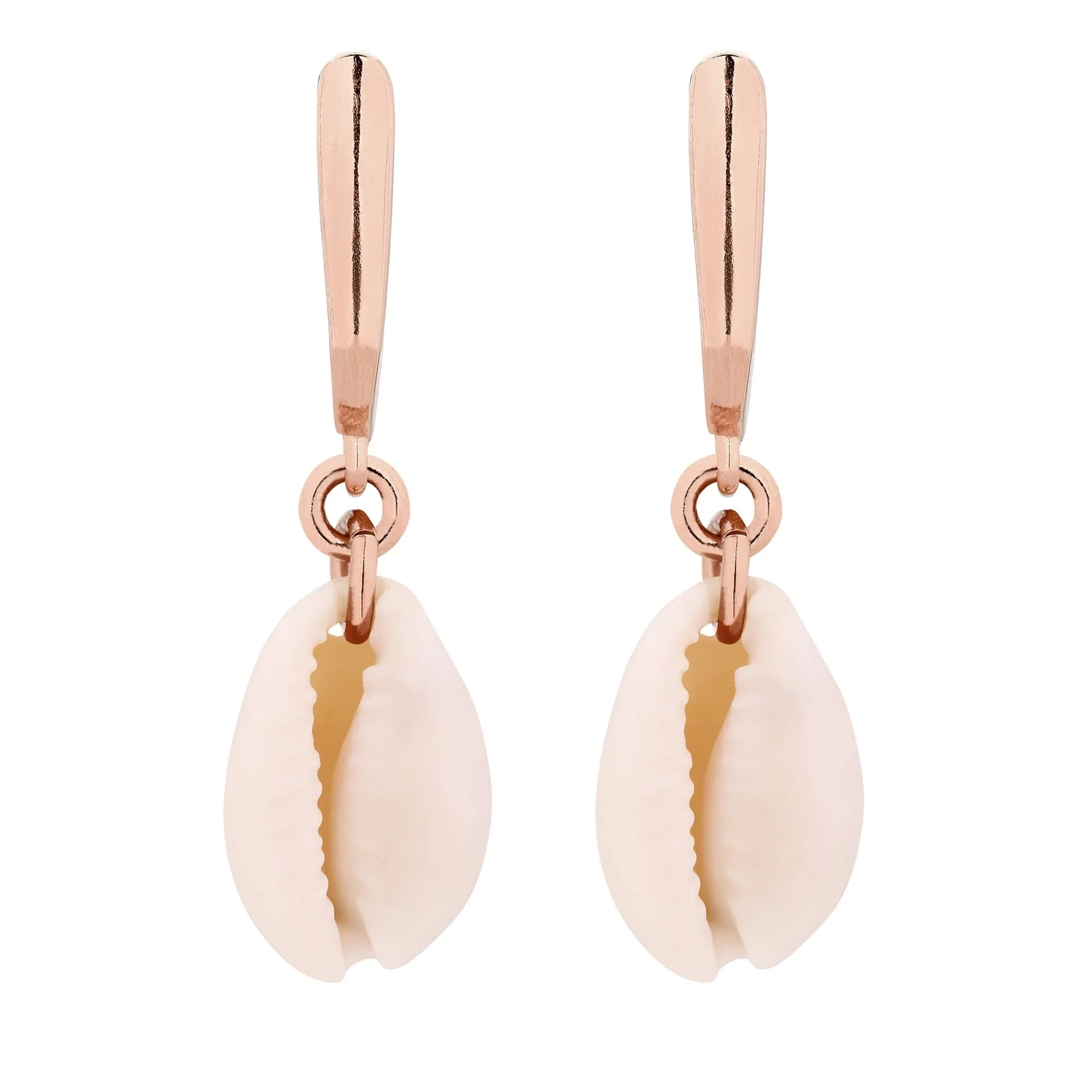 Kolczyki z muszelkami z różowego złota