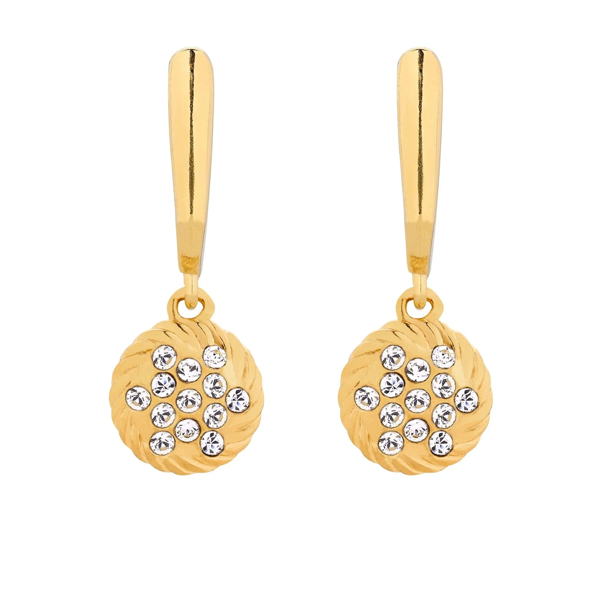 Złote kolczyki z zawieszkami SWAROVSKI® CRYSTAL