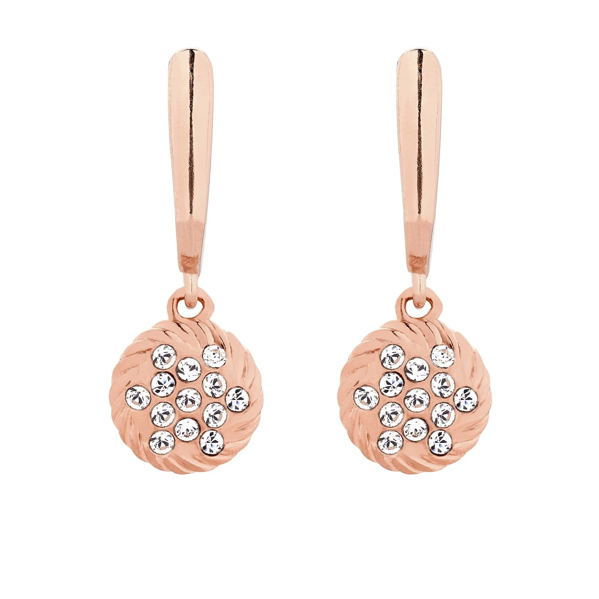 Kolczyki z zawieszkami SWAROVSKI® CRYSTAL z różowego złota