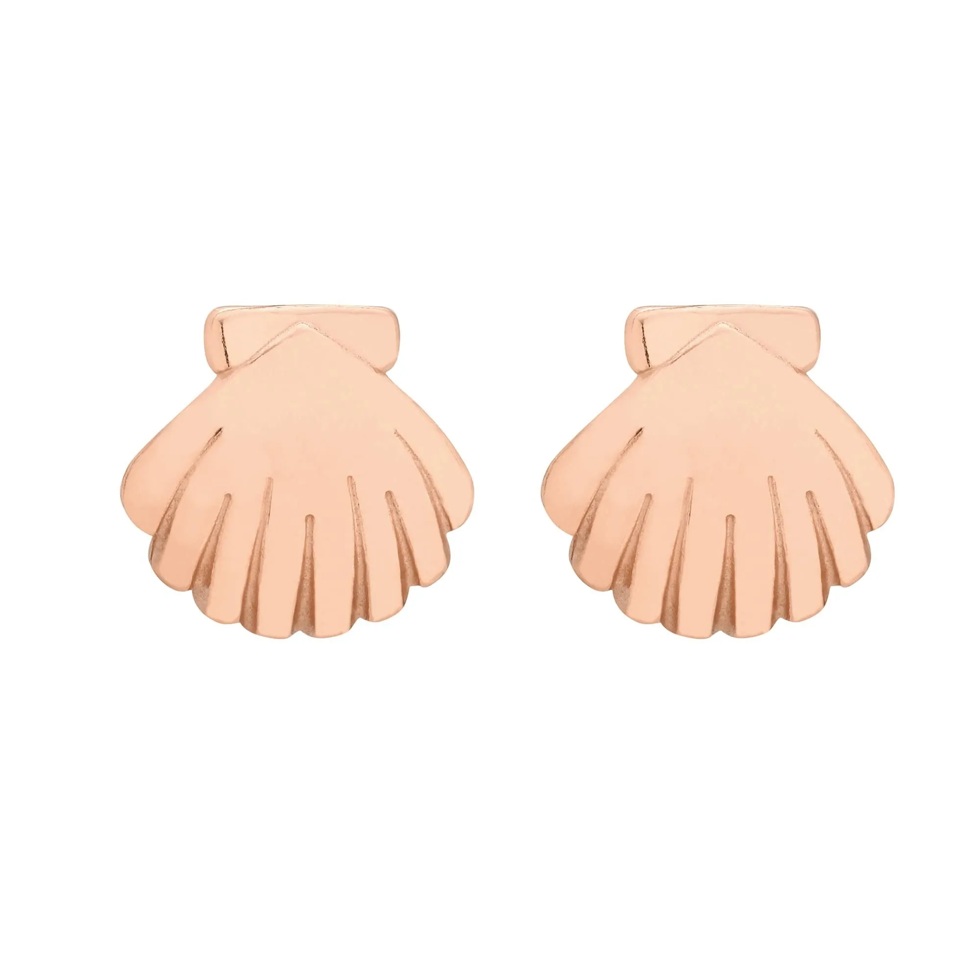 Kolczyki muszelki z różowego złota