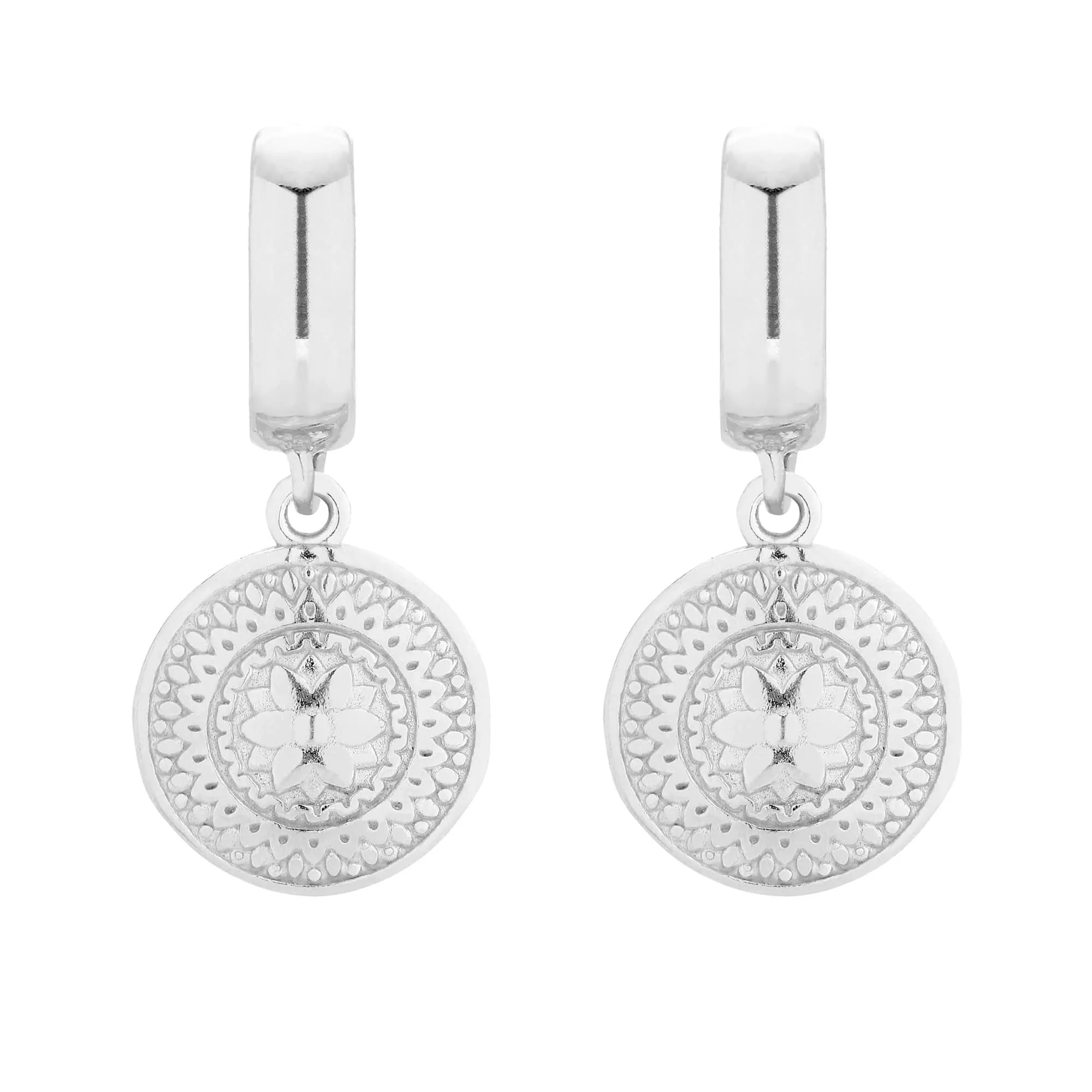 Srebrne kolczyki z medalionami