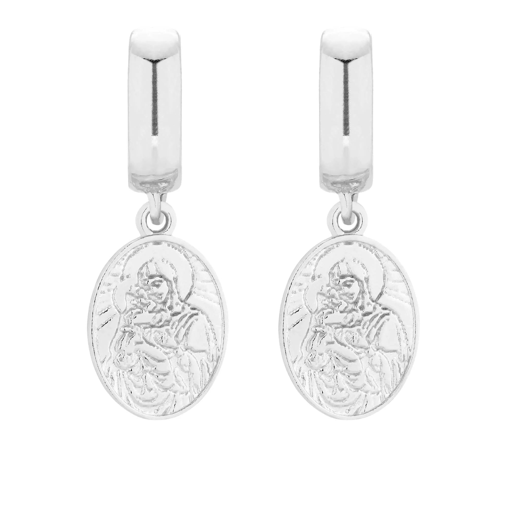 Srebrne kolczyki z medalikami